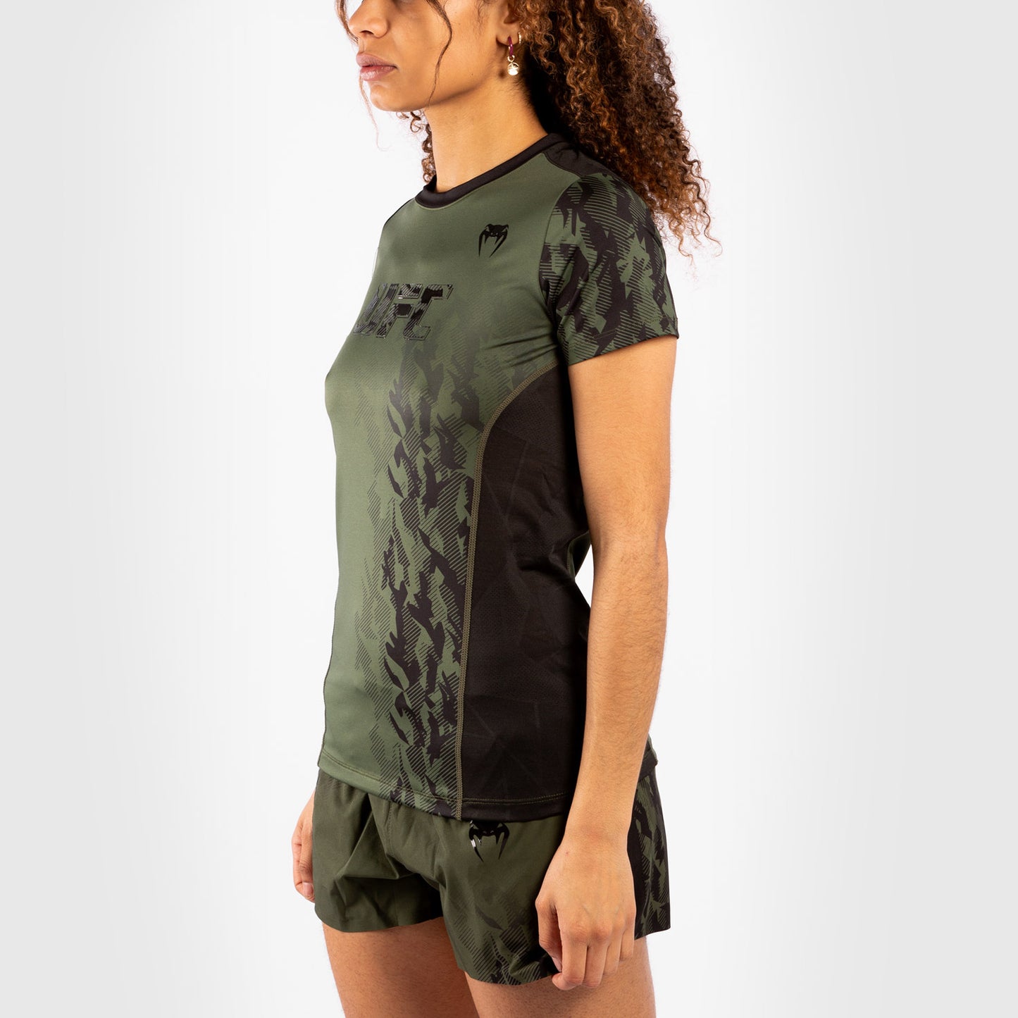 Venum UFC Authentic Fight Week Damen-Performance-Kurzarm-T-Shirt – Khaki