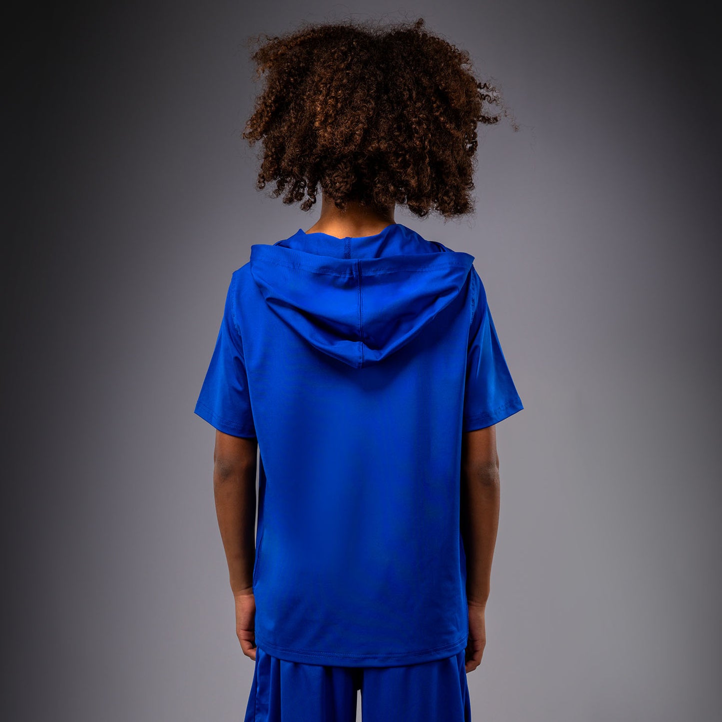 Venum Elite Kurzarm Dry-Tech Kapuzenpullover für Kinder - Königsblau