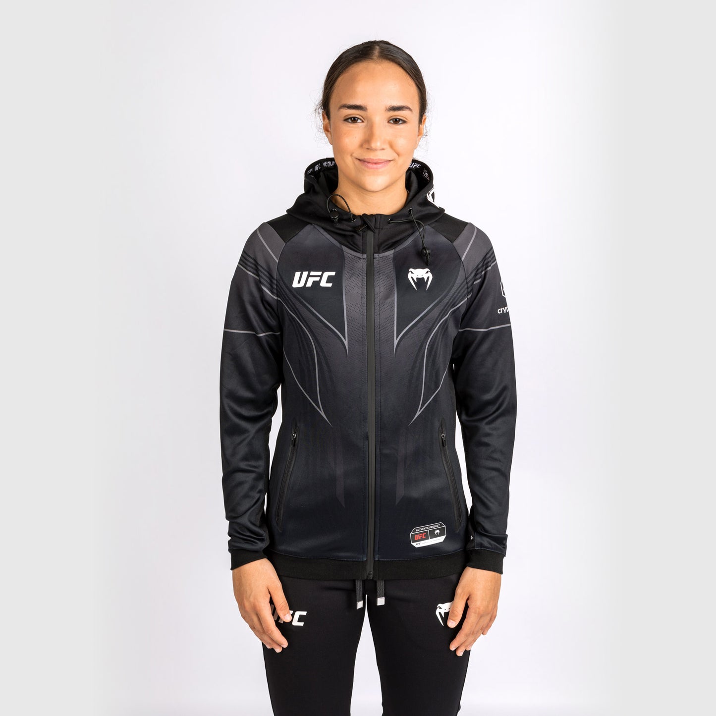 UFC Venum personalisierte authentische Fight Night 2.0 Frauen Walkout Hoodie - schwarz