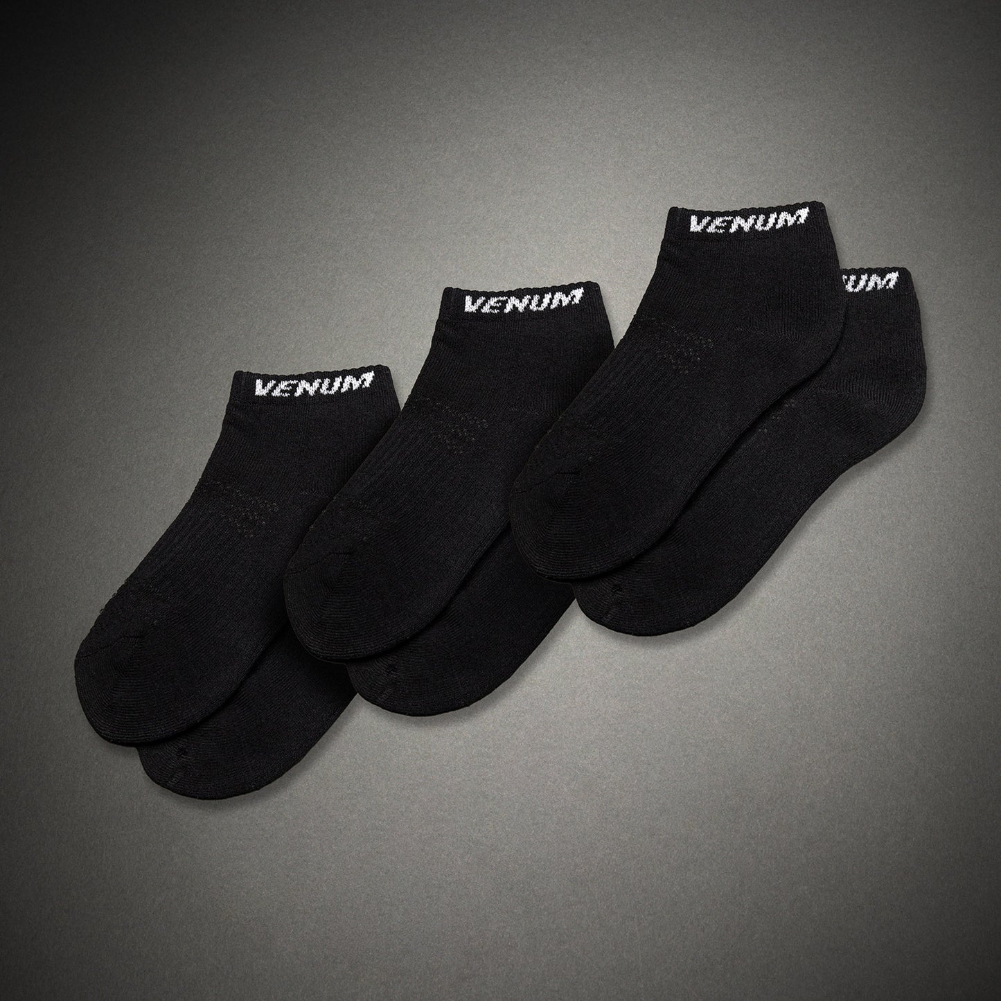Venum Essential Knöchelsocken (3 Paar) – Schwarz/Weiß