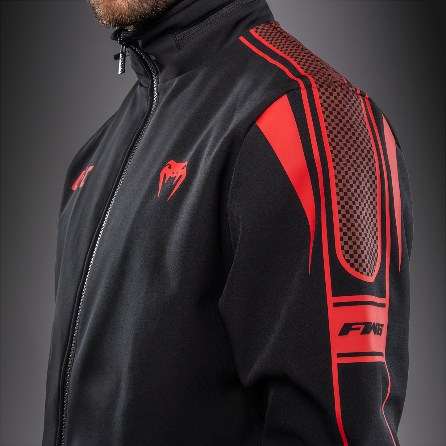 Venum UFC Unity by Venum Authentic Fight Week Herren-Kapuzenjacke mit Reißverschluss - Schwarz