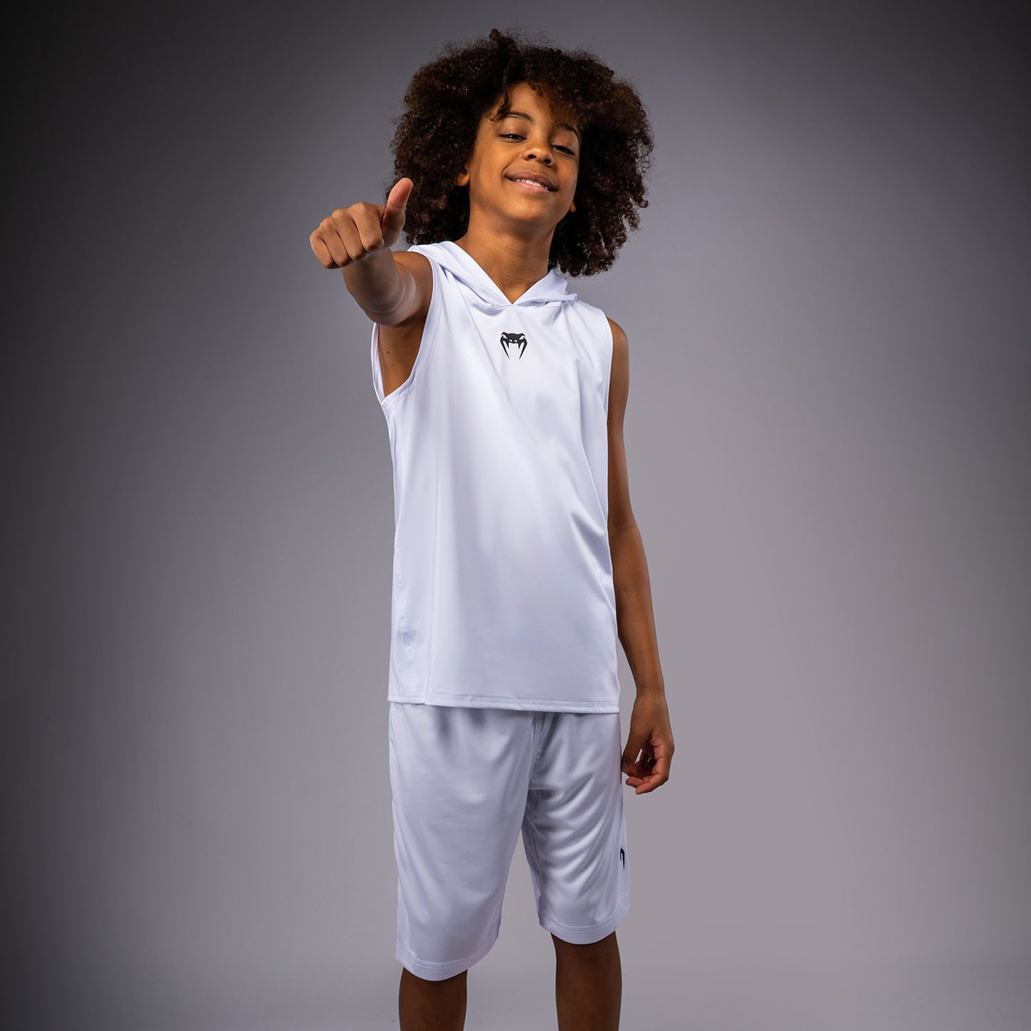Venum Elite Ärmelloser Dry-Tech Kapuzenpullover für Kinder - Weiß