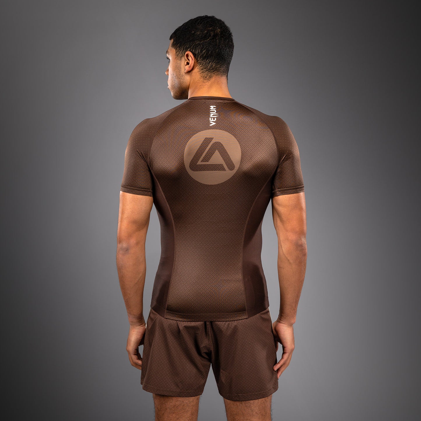 Venum x Roger Gracie Academy Kurzarm Rashguard - Dunkelbraun