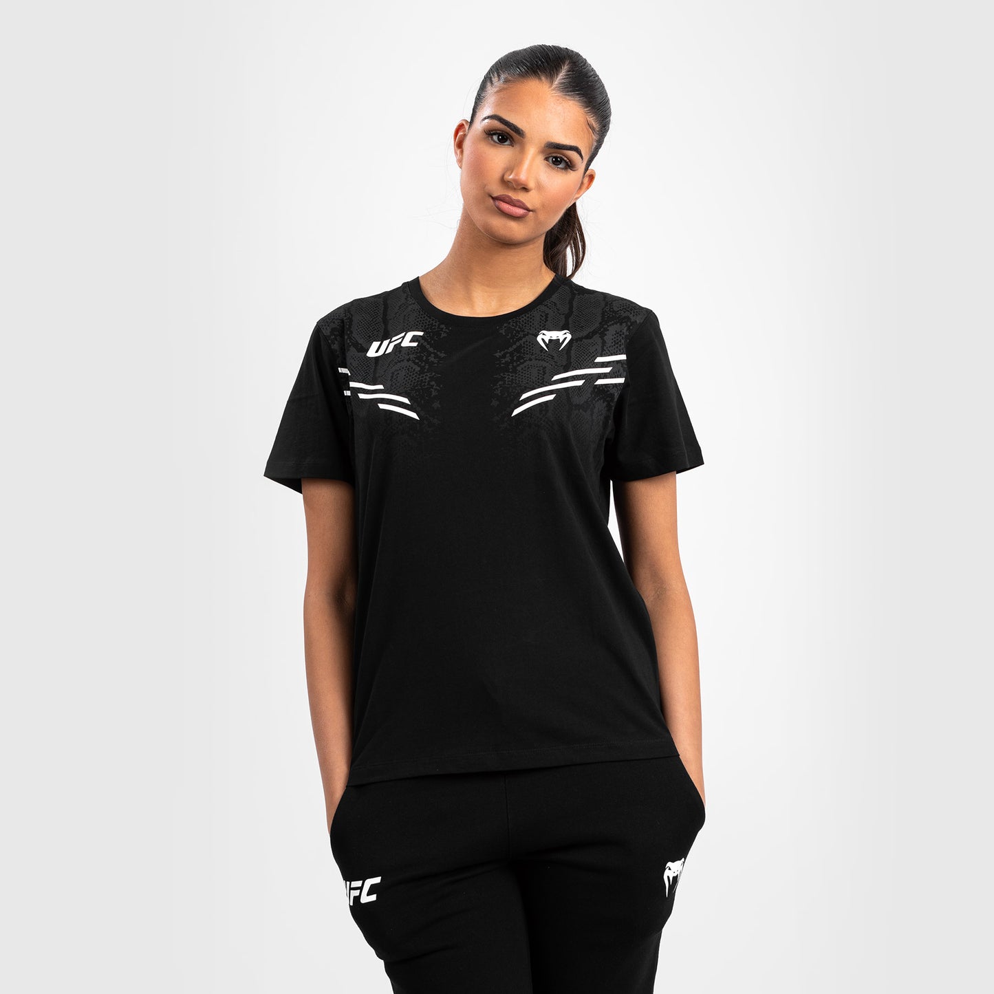 UFC Adrenaline by Venum Replica Kurzärmeliges Damen-T-Shirt - Schwarz