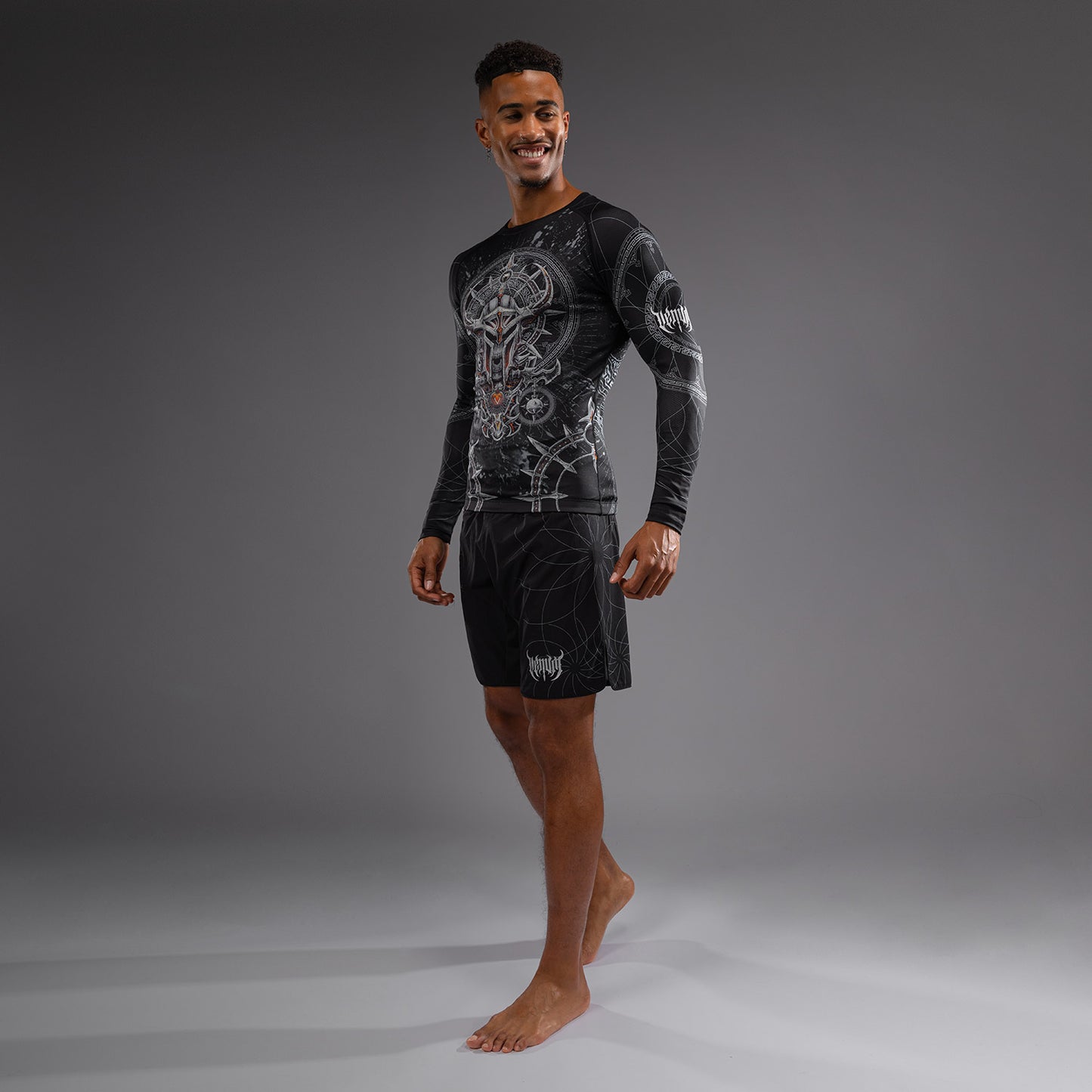 Venum Gladiator 5.0 Herren Langarm Rashguard - Schwarz/Silber