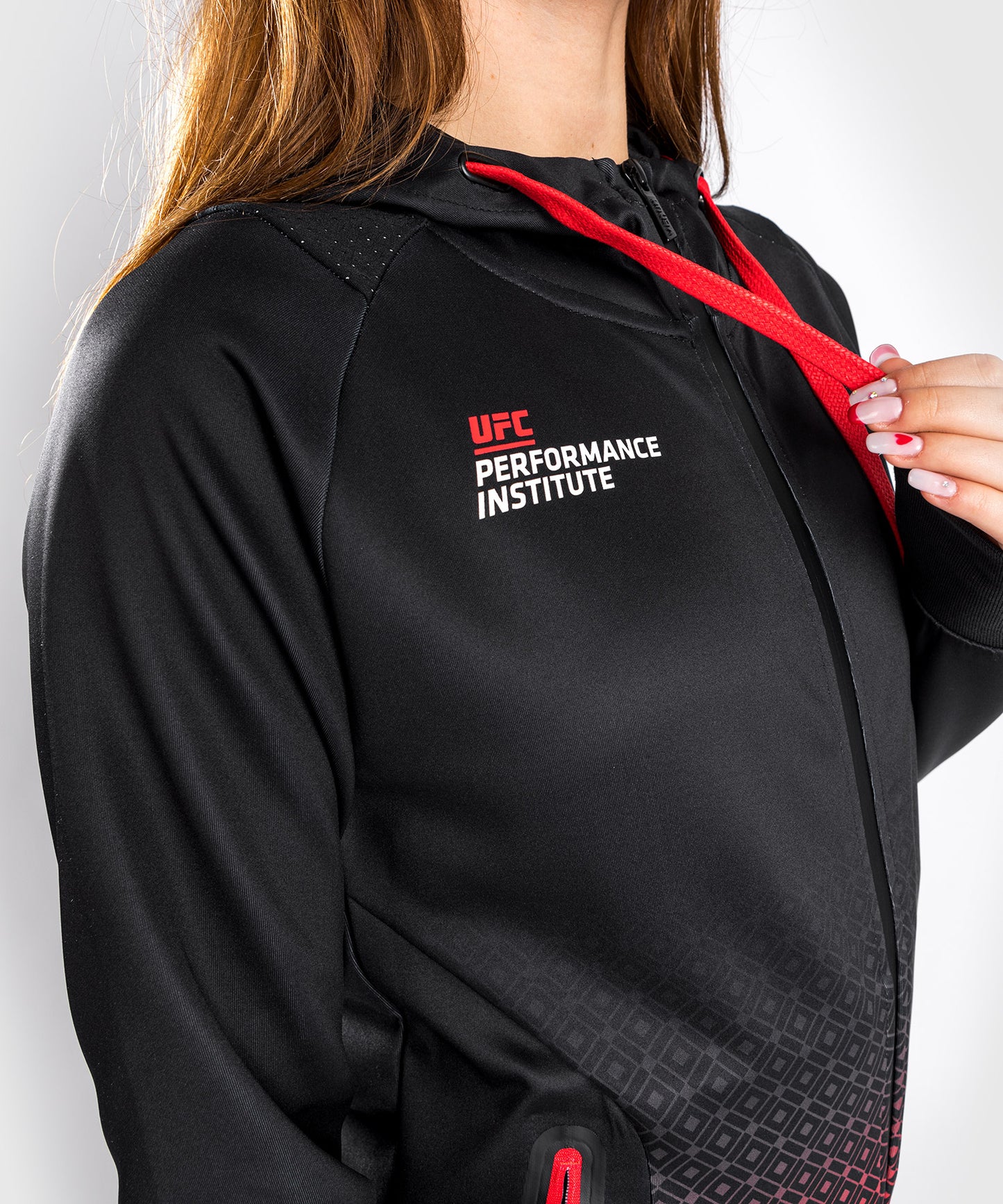 Venum UFC Performance Institute Sweatshirt mit Kapuze – Für Damen – Schwarz/Rot