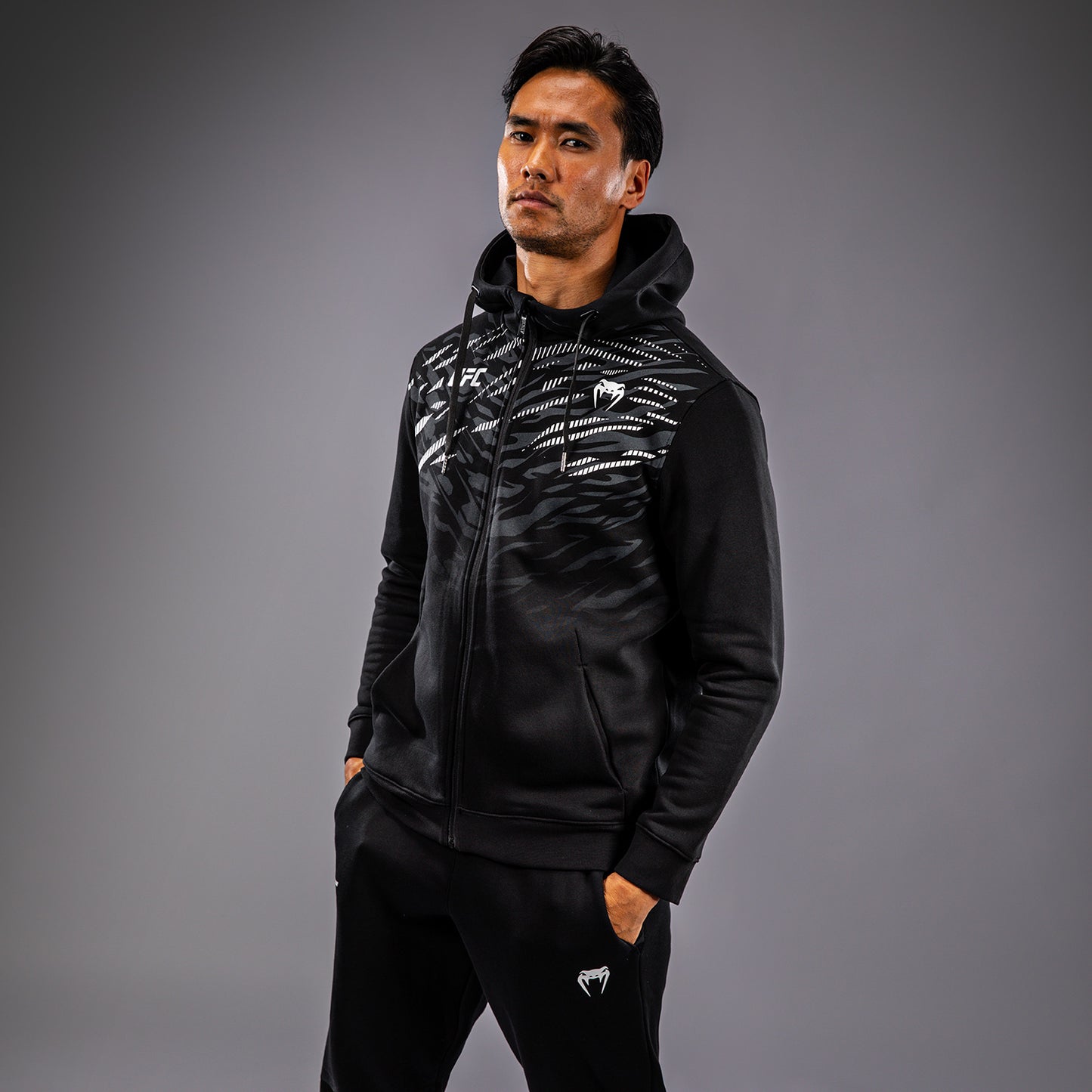 UFC Fusion by Venum Replica Herren Zip Hoodie - Schwarz