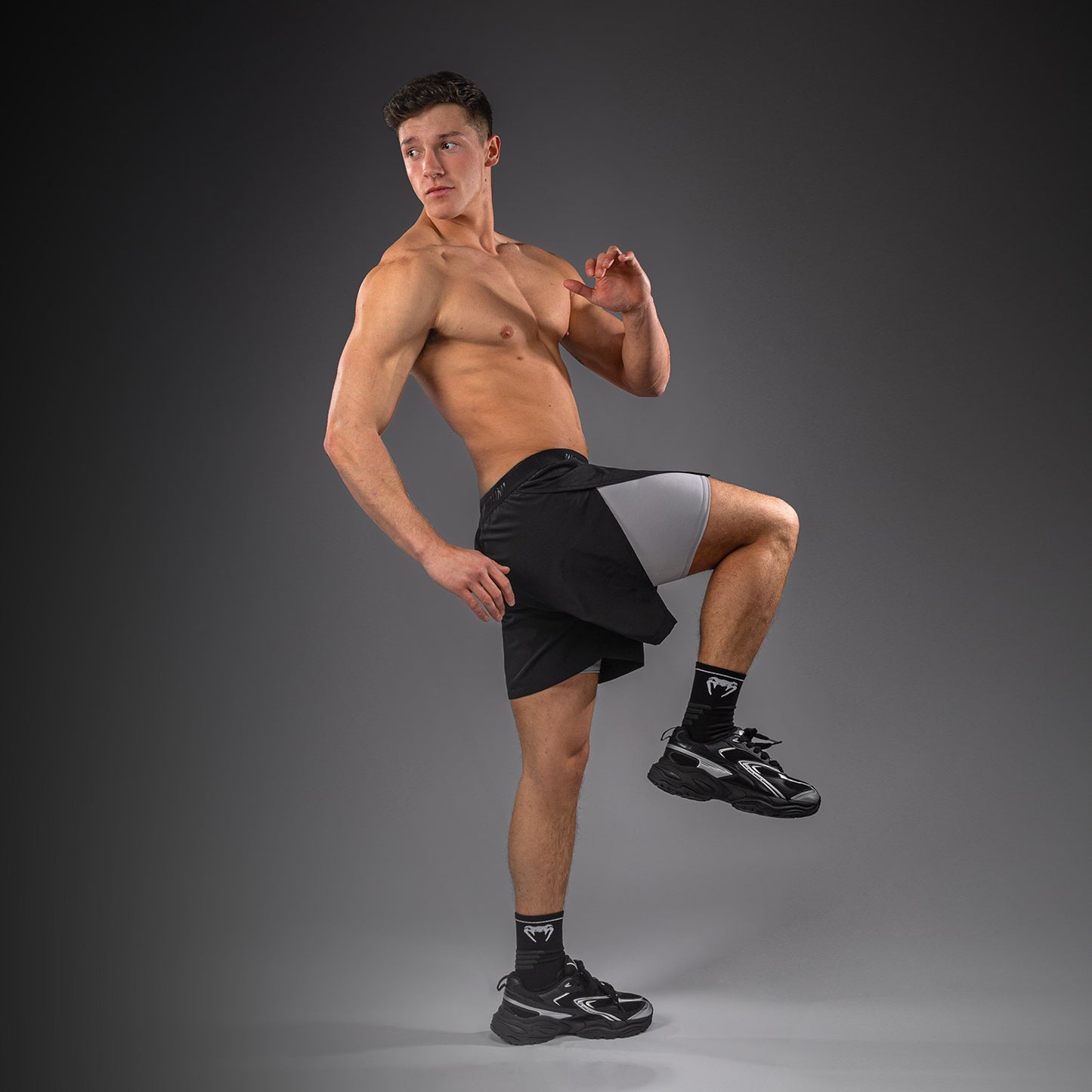 Venum Lazer Hybrid-Trainingsshorts – Schwarz/Grau