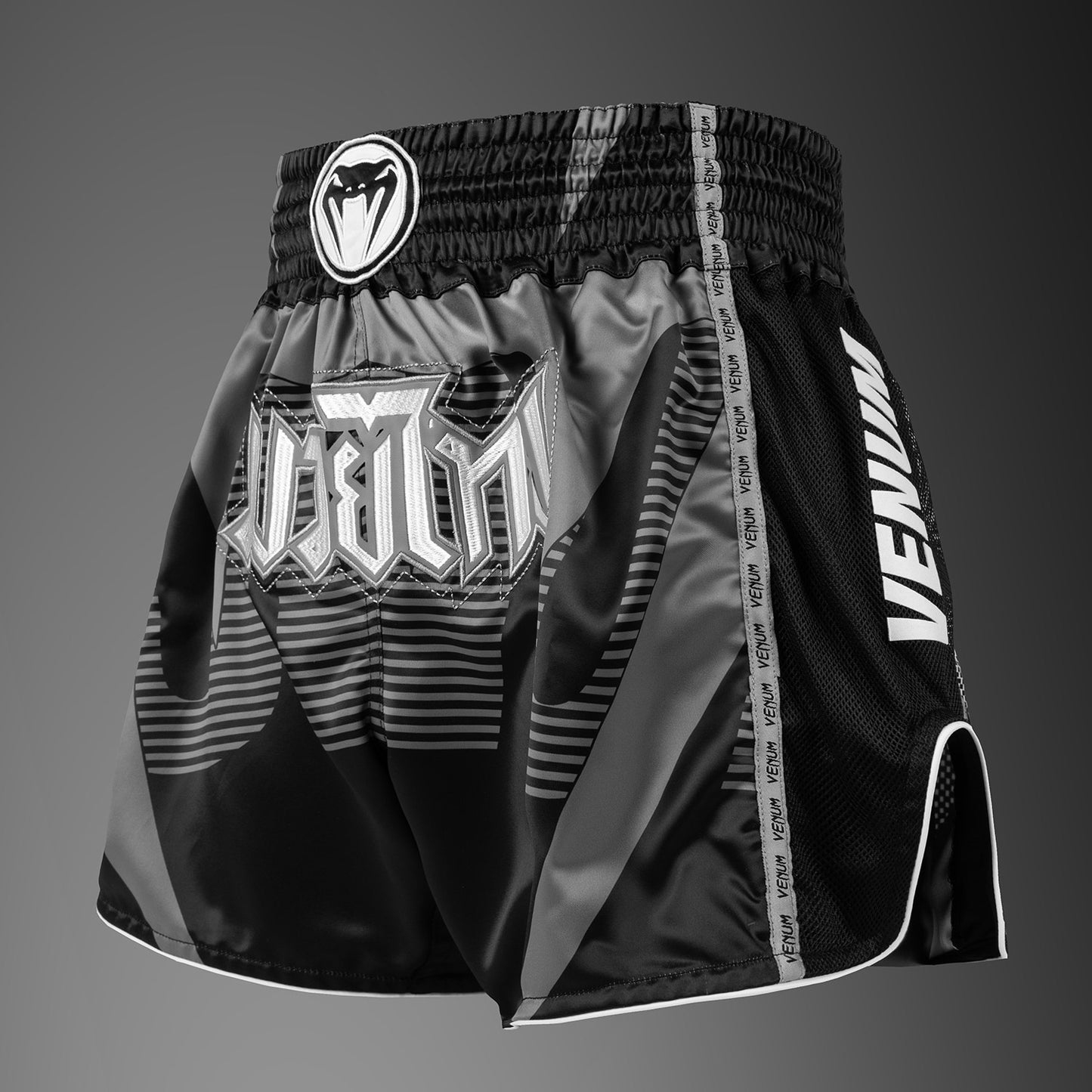 Venum Adrenaline Muay Thai Shorts – Schwarz/Silbergrau