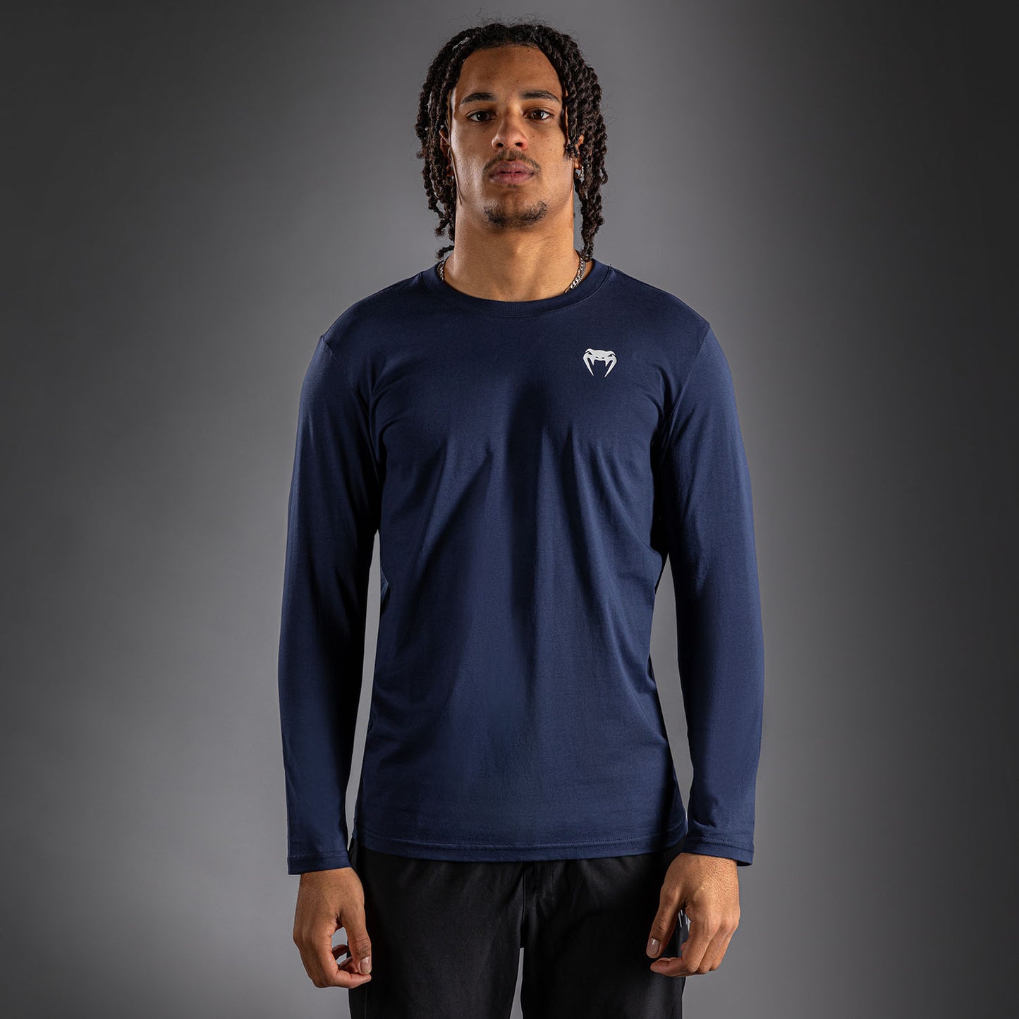 Venum Lineup Langarm T-Shirt - Marineblau/Weiß