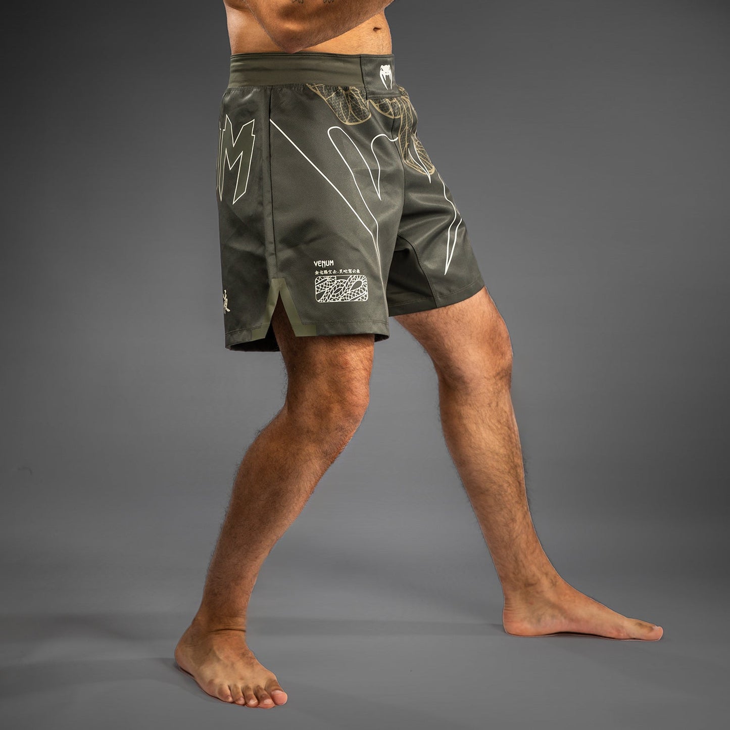 Venum Serpenti Fight Shorts – Khaki/Bronze/Ivory