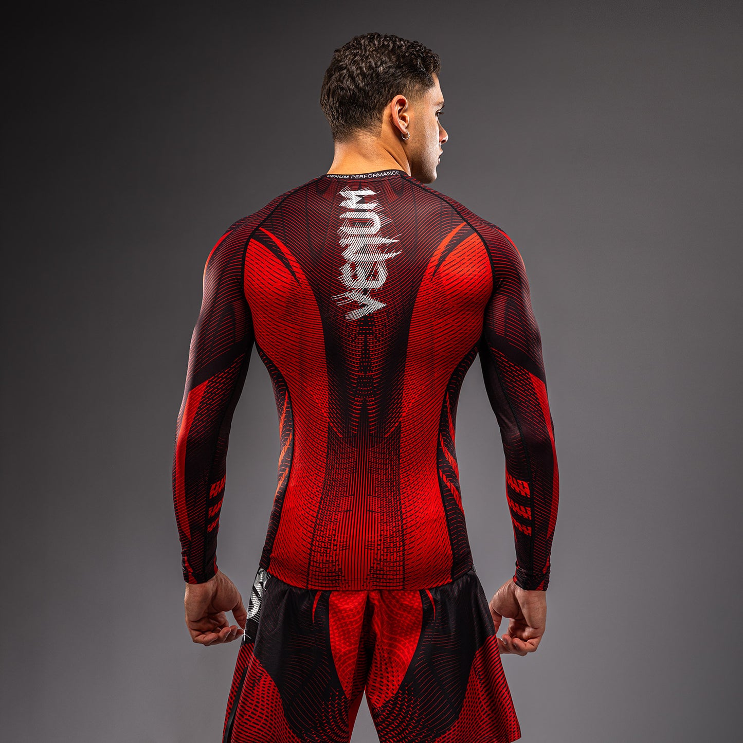 Venum Galactic 3.0 Langarm Rashguard - Rot/Silber