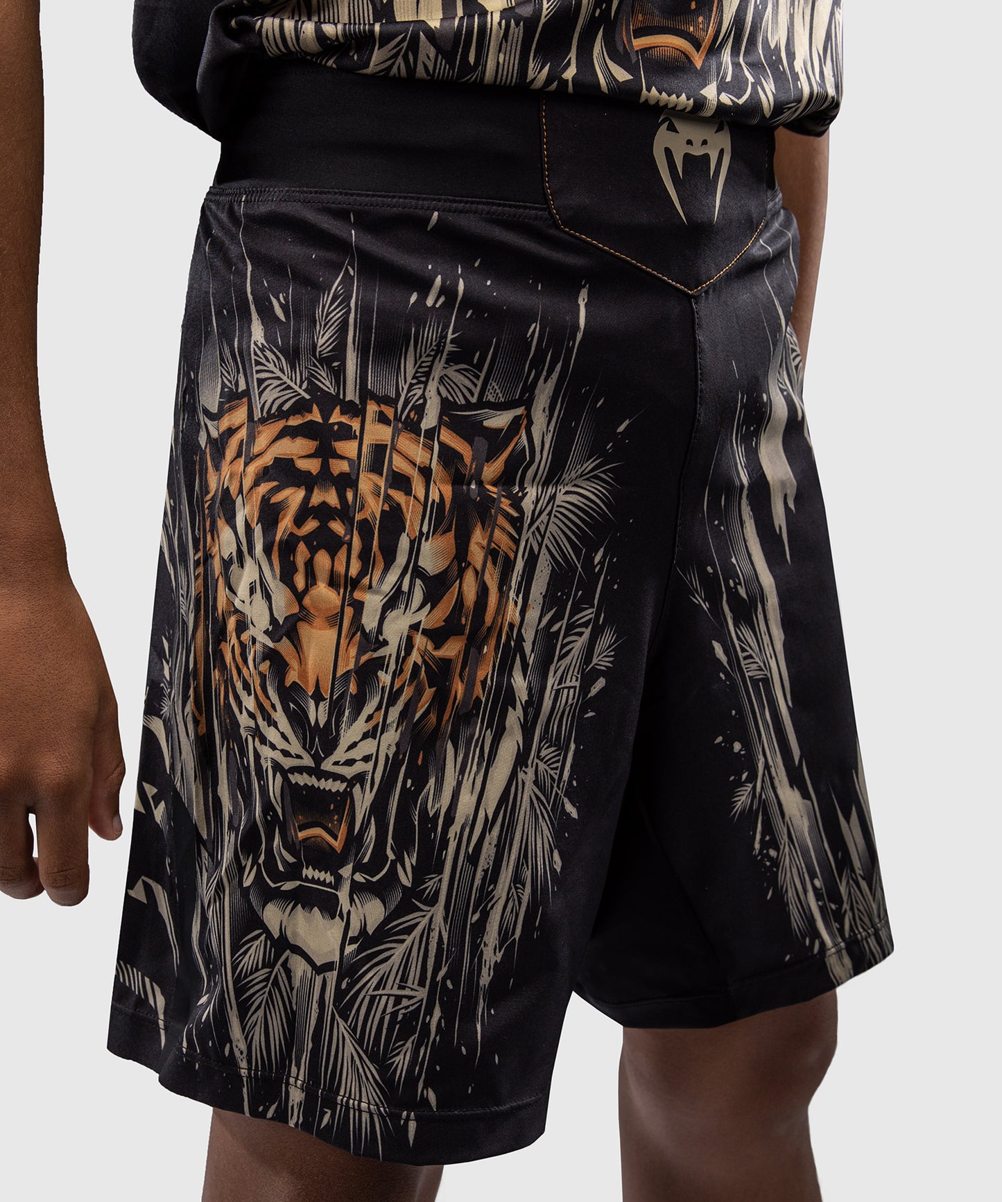 Venum Tiger Kinder Kampfshorts - Schwarz/Neonorange