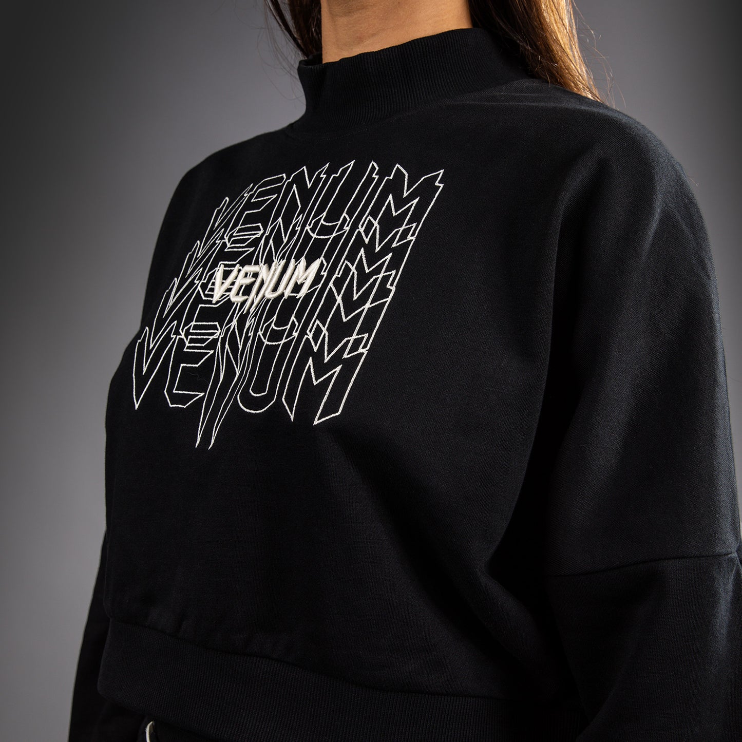 Venum Pulse Damen Cropped Sweatshirt - Schwarz/Weiß