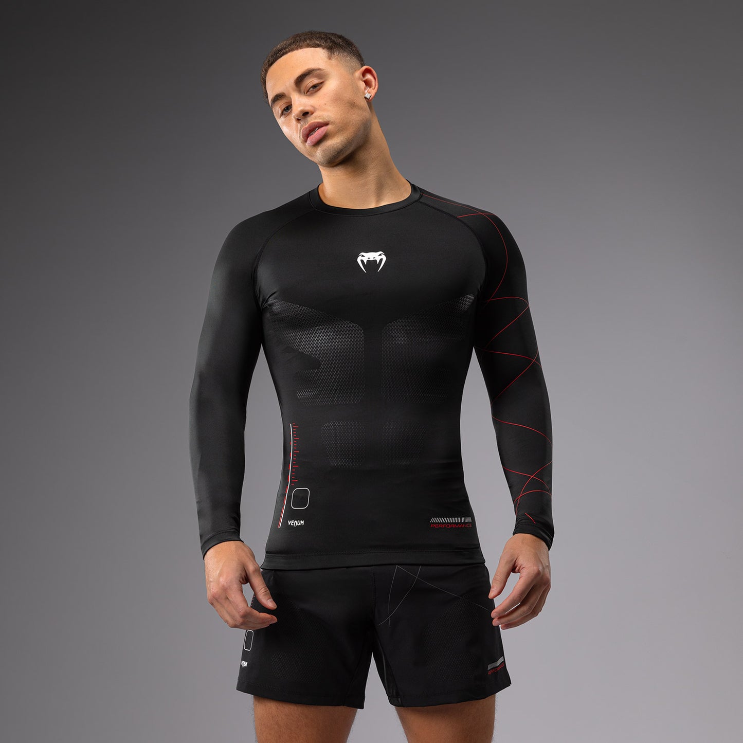 Venum Tactical XT Men's Langarm Rashguard - Schwarz/Feuerrot