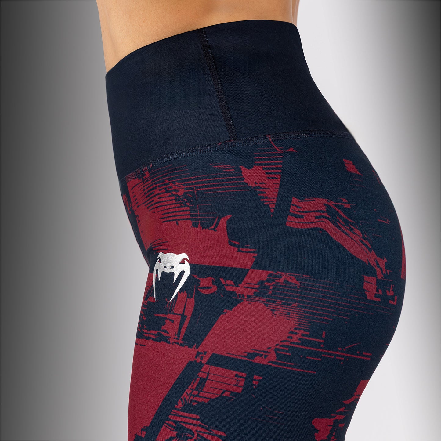 UFC Zenith by Venum Authentic Fight Week Damen-Leggings - Marineblau/Bordeauxrot/Silber