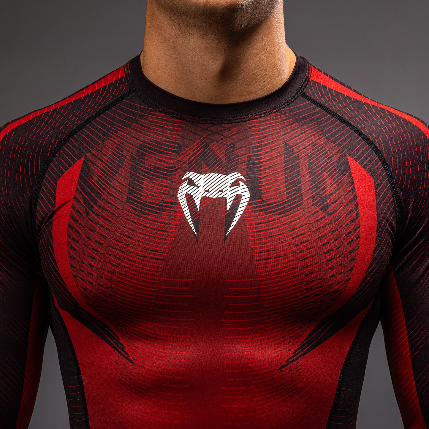 Venum Galactic 3.0 Langarm Rashguard - Rot/Silber