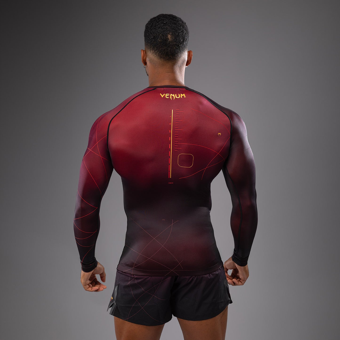 Venum Tactical XT Herren Langarm Rashguard - Schwarz/Burgund/Gold