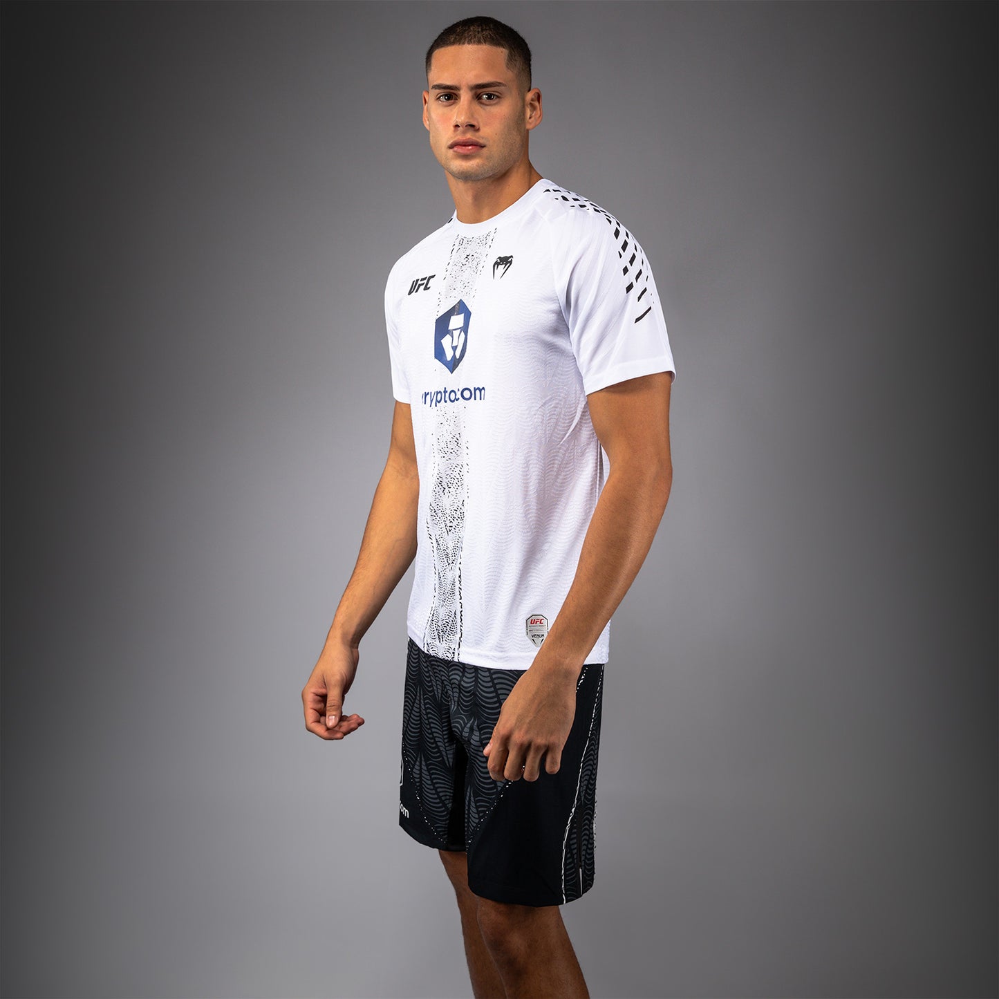 UFC Zenith by Venum Authentic Fight Night Offizielles Walkout-Trikot Herren Personalisiert - Weiß