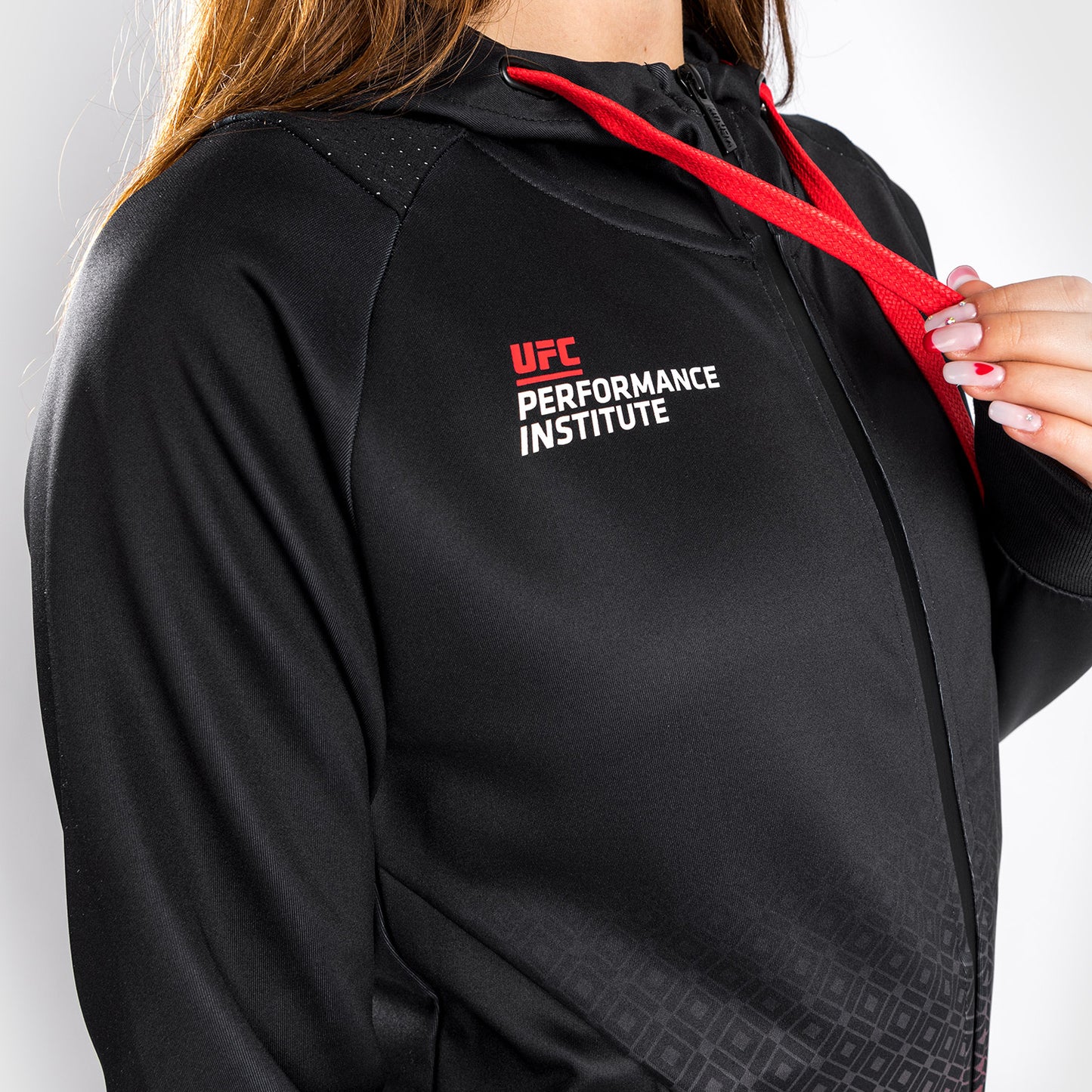 Venum UFC Performance Institute Sweatshirt mit Kapuze – Für Damen – Schwarz/Rot