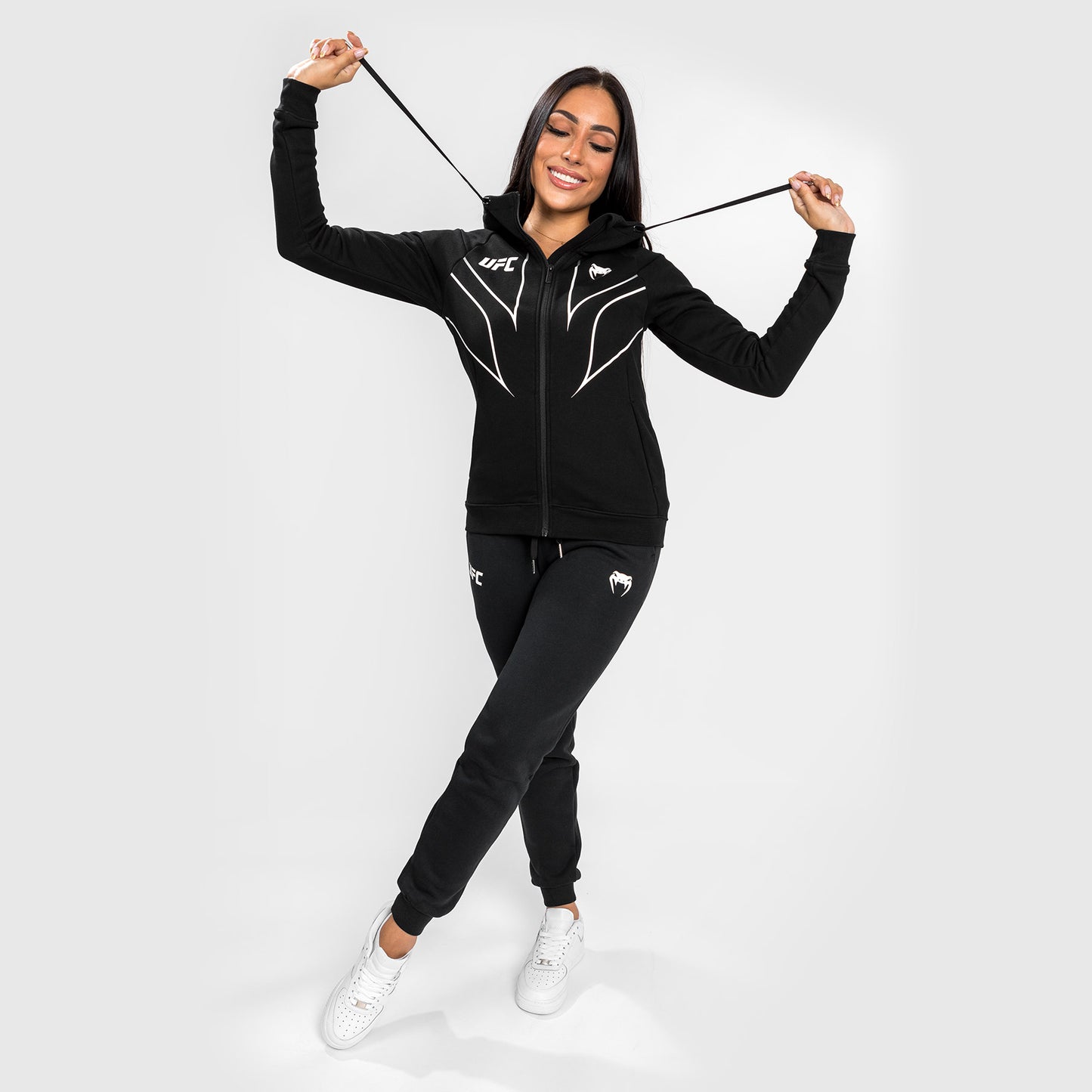 UFC Venum Fight Night 2.0 Replik Frauen Full Zip Hoodie - schwarz