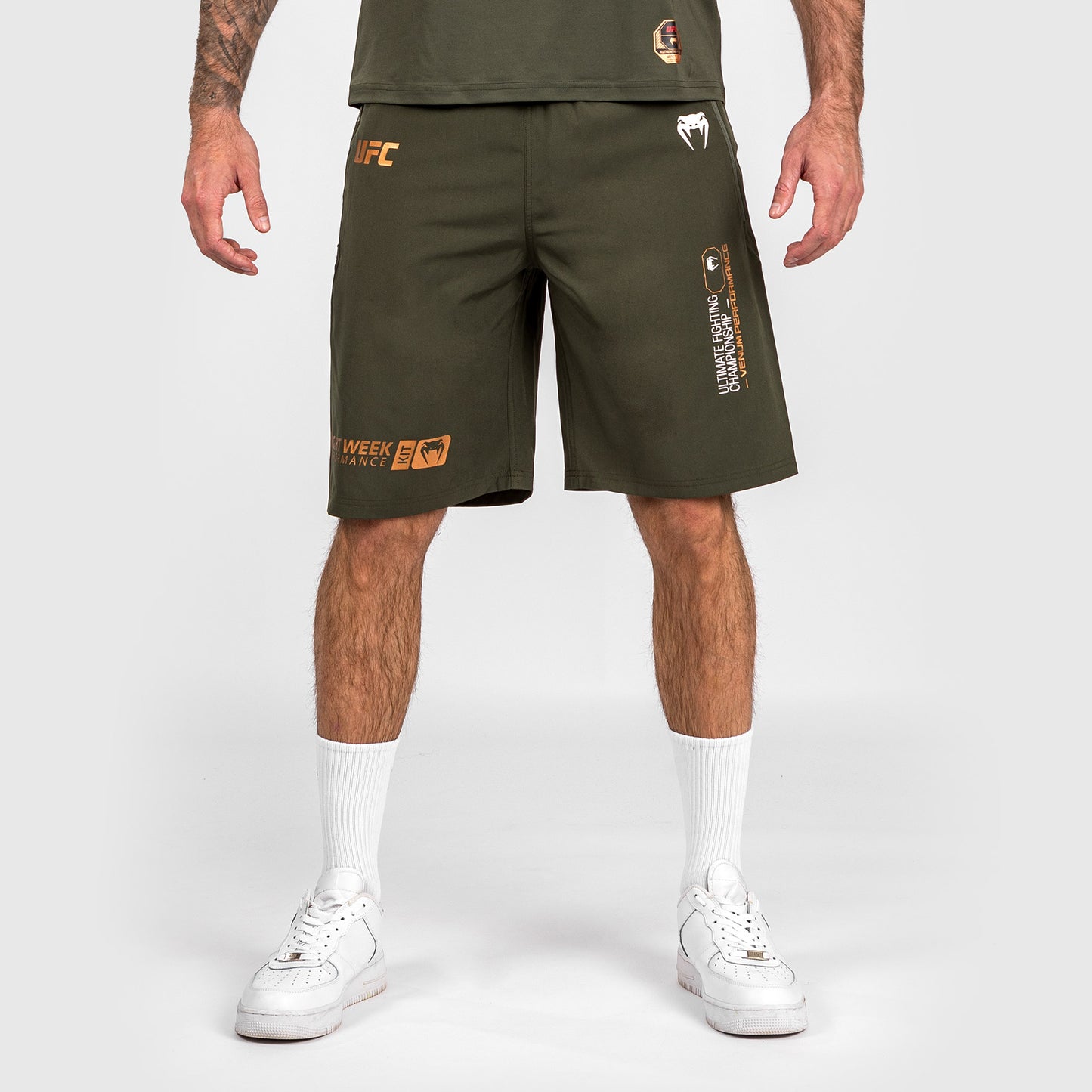 UFC Adrenaline by Venum Fight Week Herren Performance Shorts - Khaki/Bronze