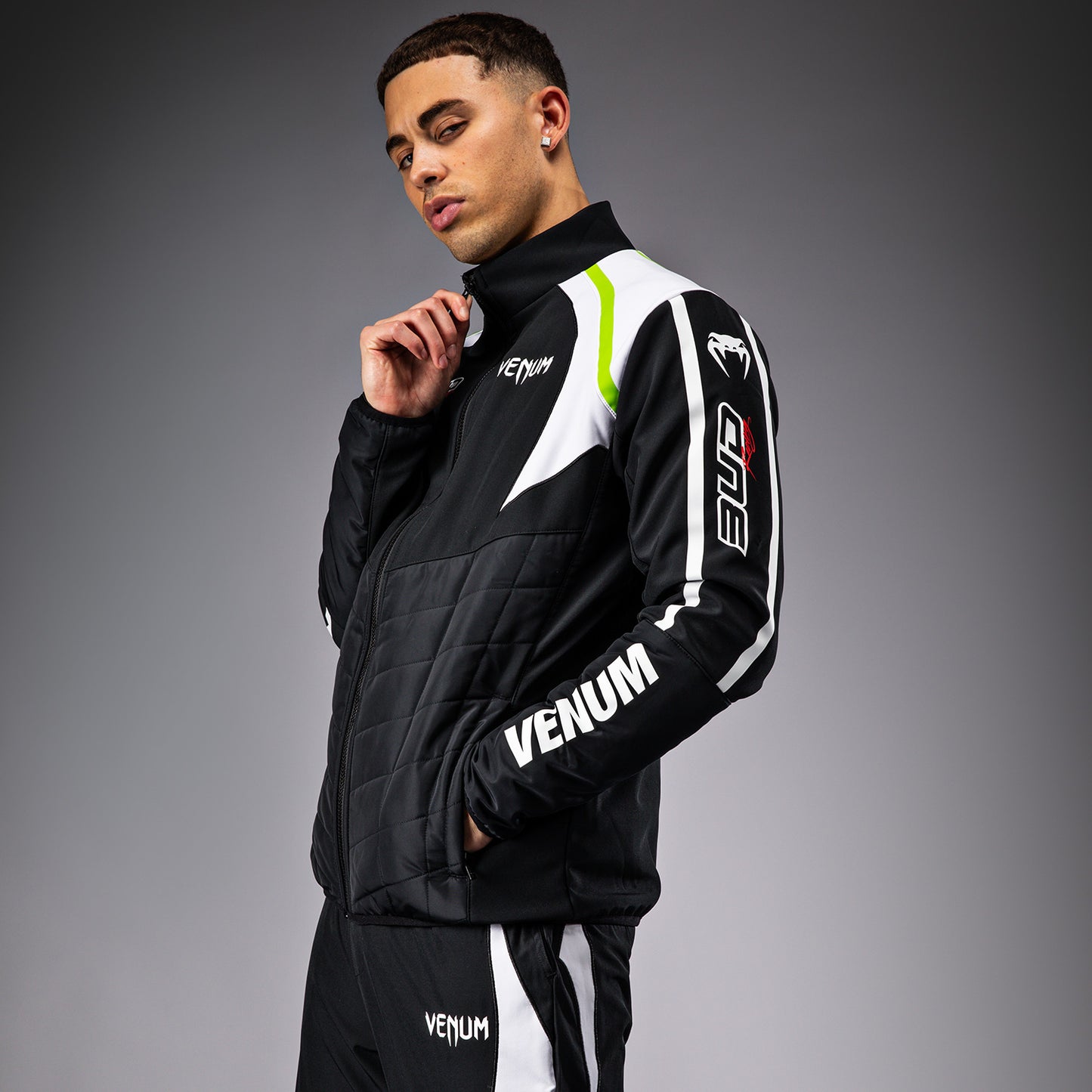 Venum x Bud Racing Herren Jacke - Schwarz/Weiß/Limettengrün