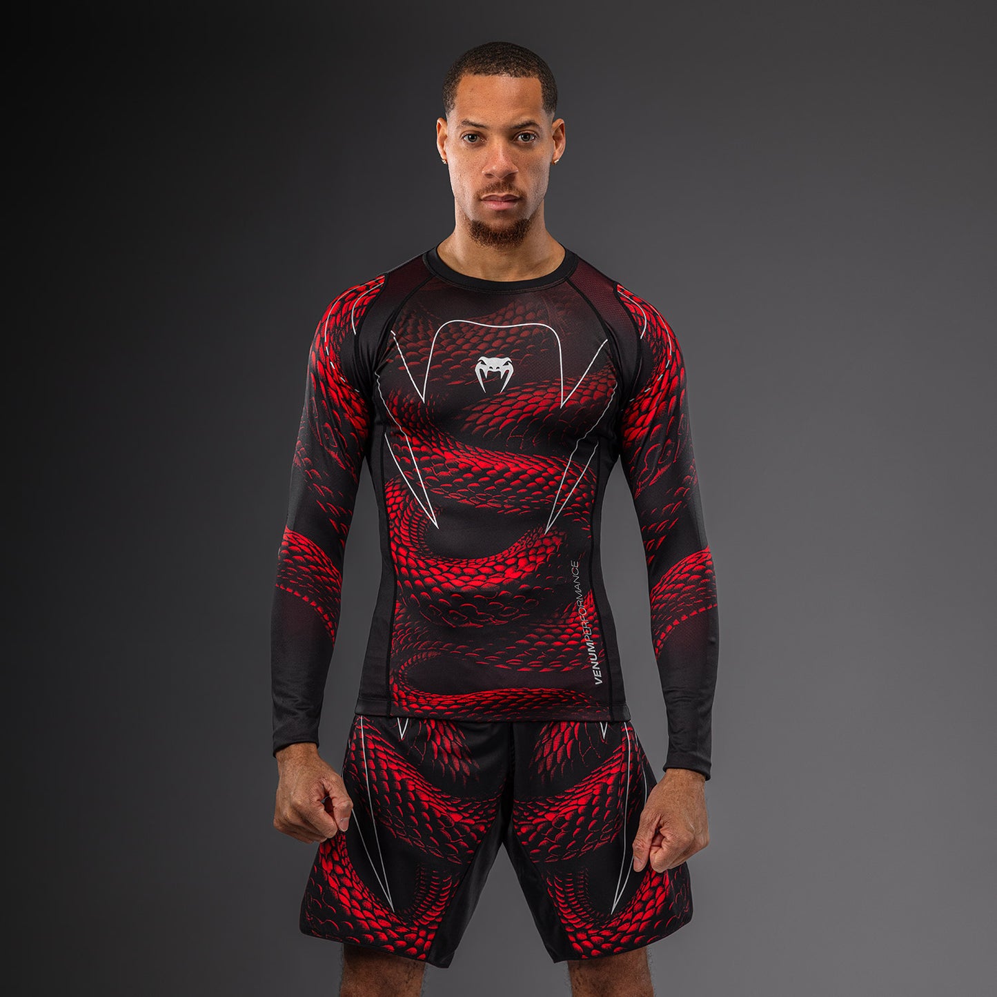 Venum Matupa Langarm Rashguard - Schwarz/Rot/Silber