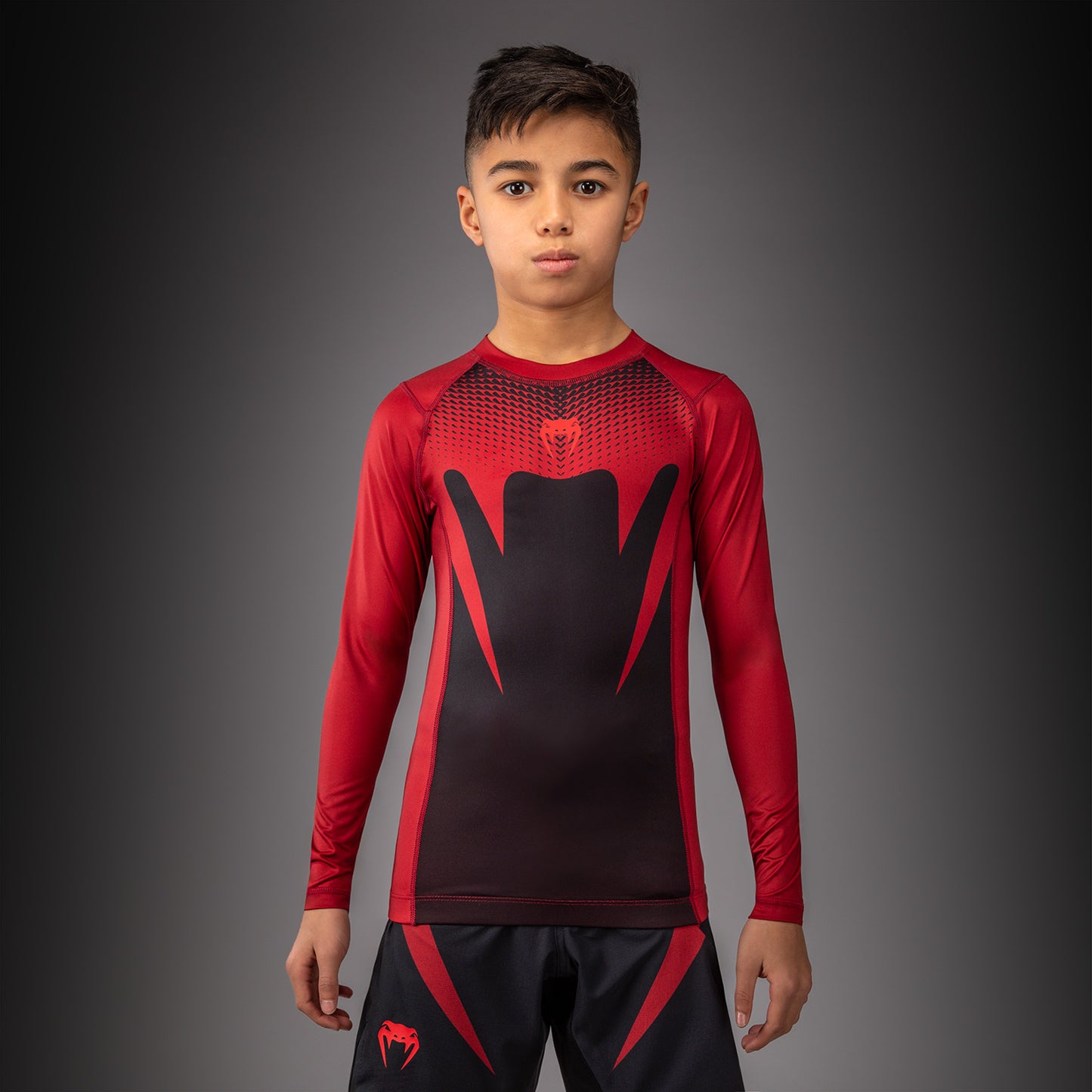 Venum Attack Langarm Rashguard - Schwarz/Rot