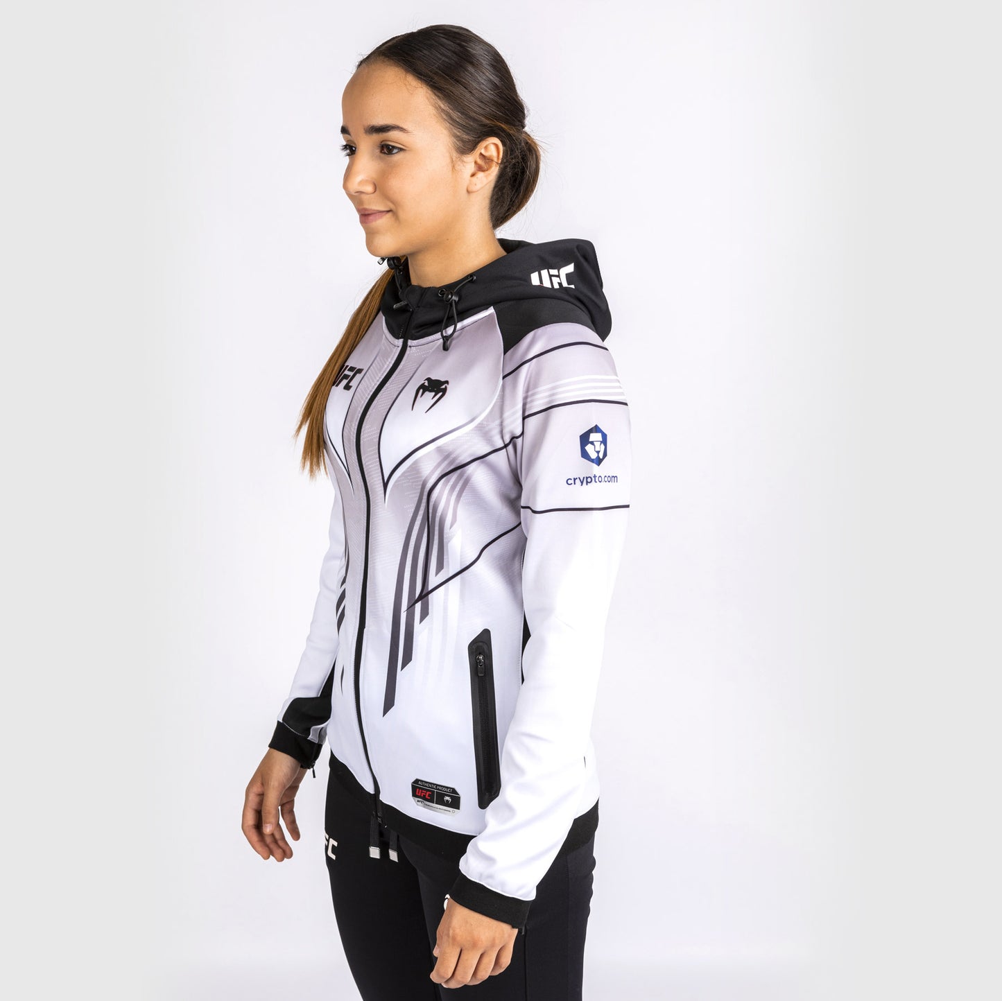 UFC Venum personalisierte authentische Fight Night 2.0 Frauen Walkout Hoodie - weiß