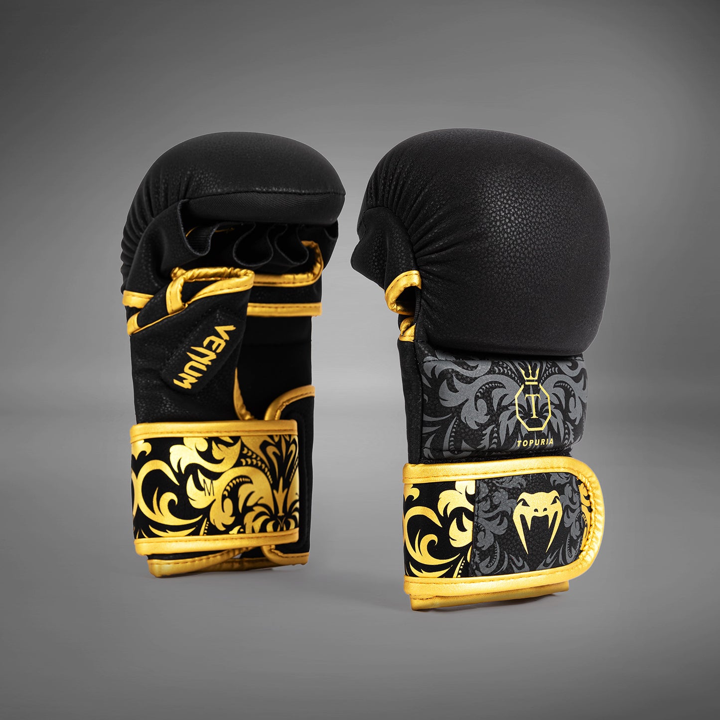 Venum x Topuria Unmatched Edition MMA Sparring Handschuhe - Schwarz/Gold