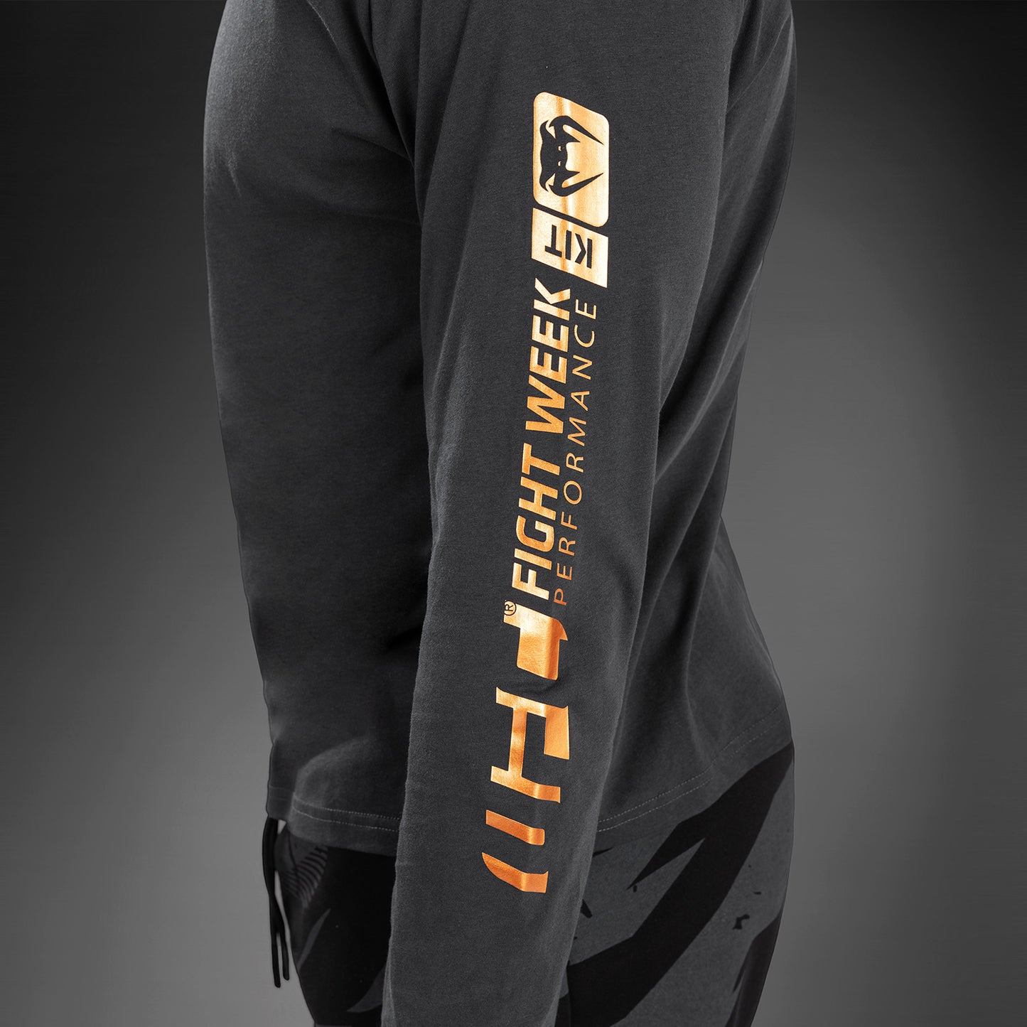 UFC Adrenaline by Venum Fight Week Herren Langarm T-Shirt - Charcoal Grey
