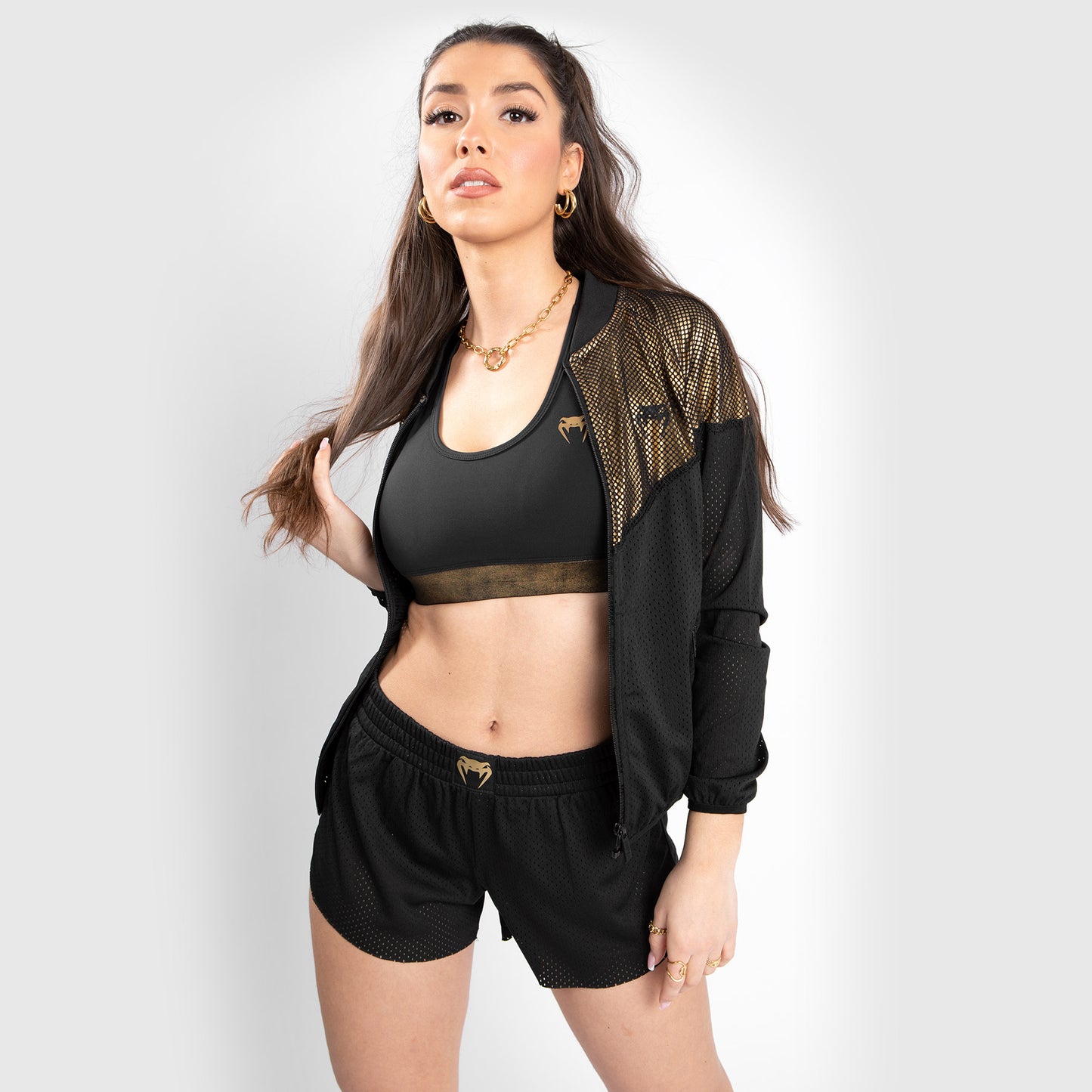 Venum Lightning Mesh Jacket – Für Damen – Schwarz/Gold