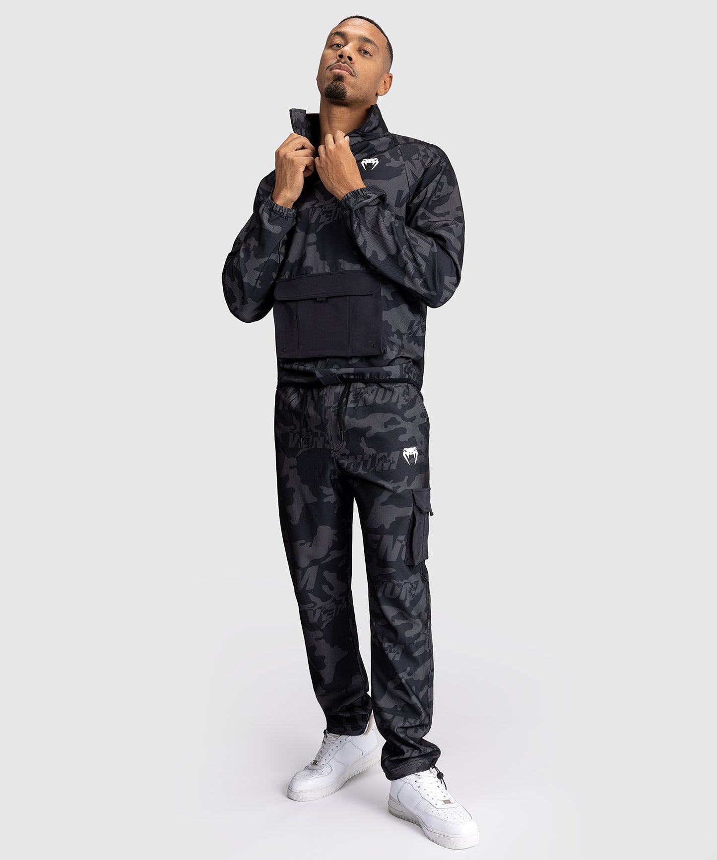 Venum Trooper Herren Trainingsanzug Jacke - Schwarz/Dunkelgrau