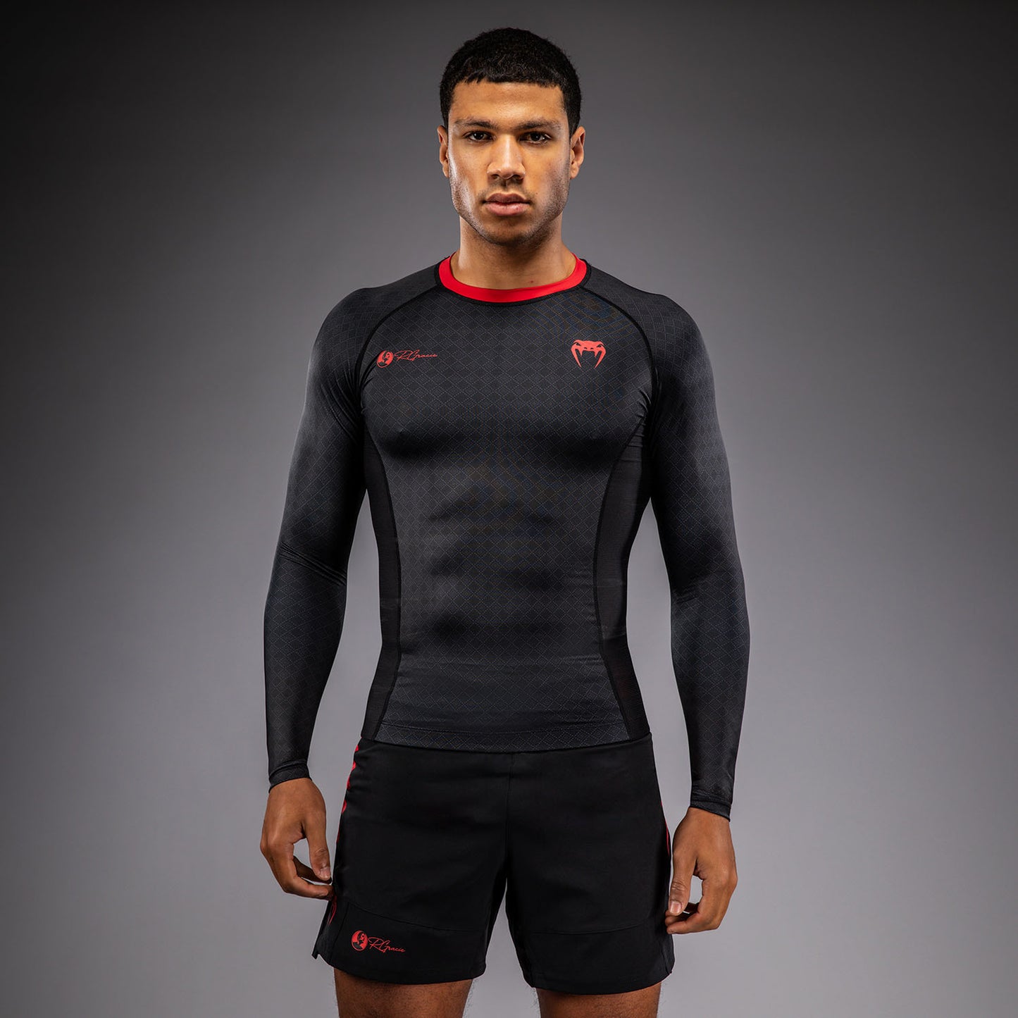 Venum x Roger Gracie Signature Langarm Rashguard - Schwarz/Rot
