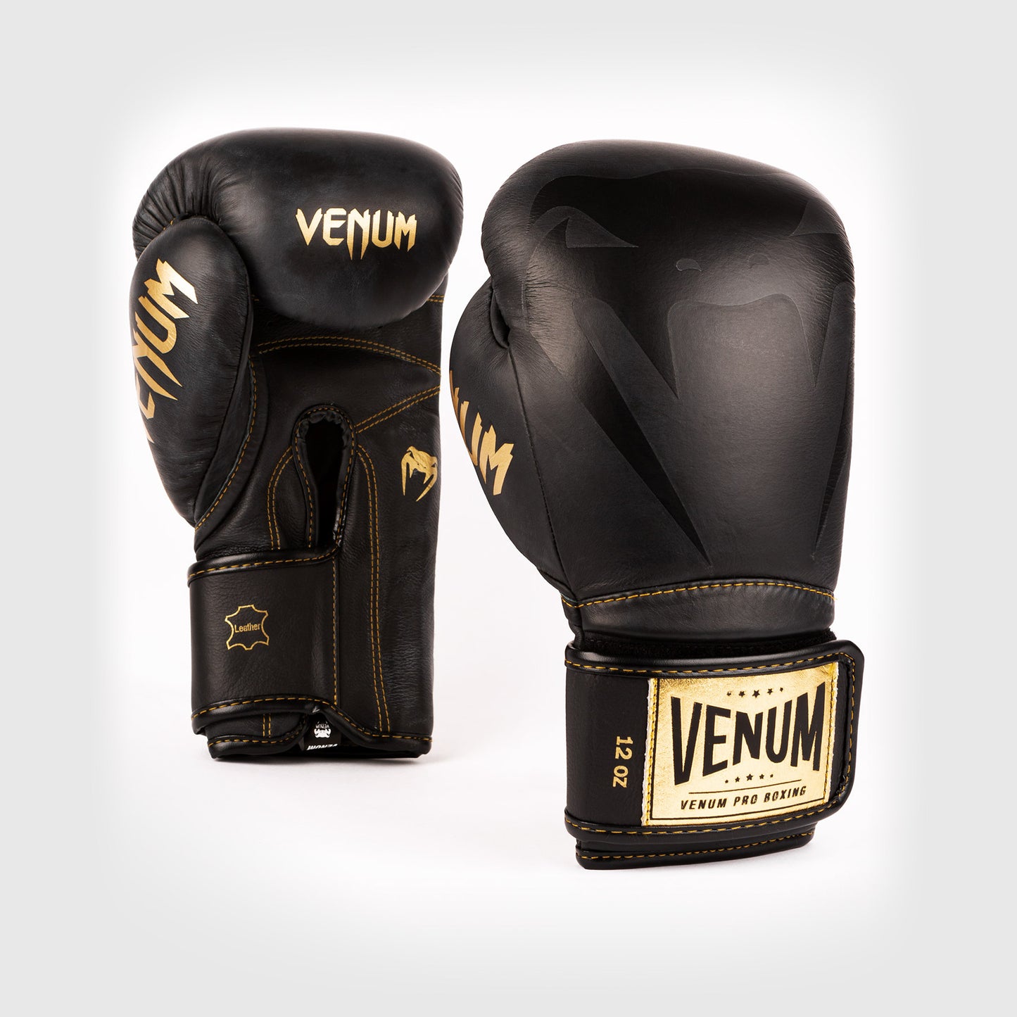 Venum Giant 2.0 professionelle Boxhandschuhe - Klettverschluss - Schwarz/Swcharz-Gold