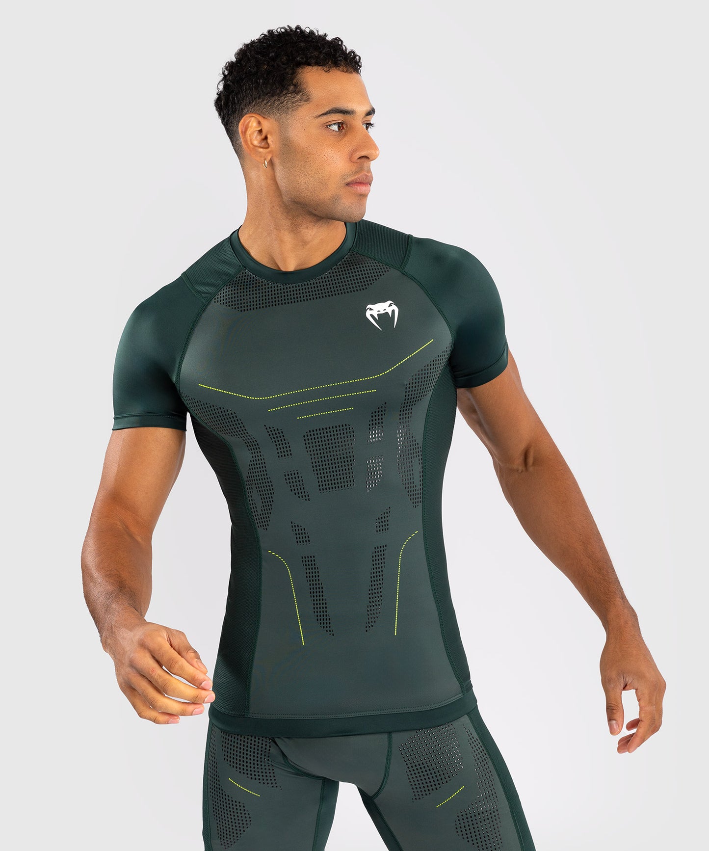 Venum Technical 3.0 Kurzarm Rashguard - Waldgrün