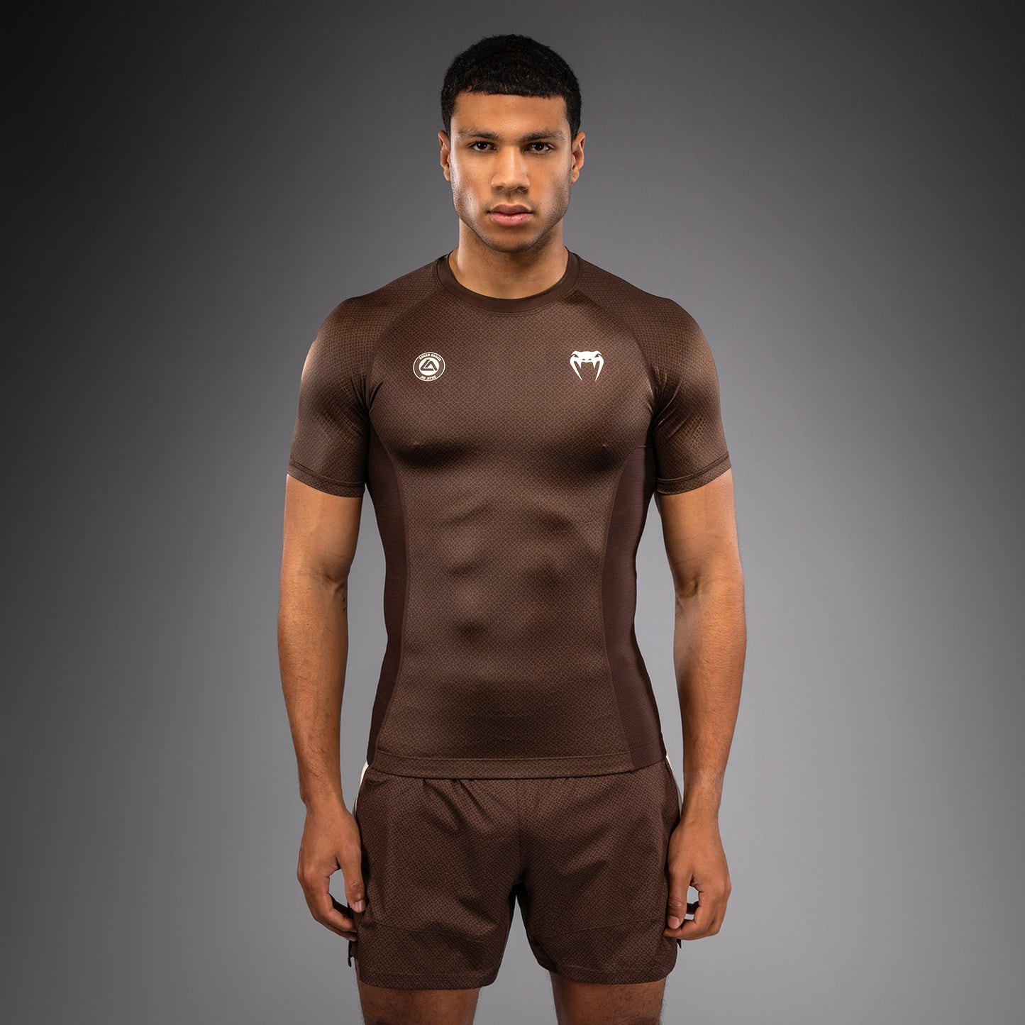 Venum x Roger Gracie Academy Kurzarm Rashguard - Dunkelbraun