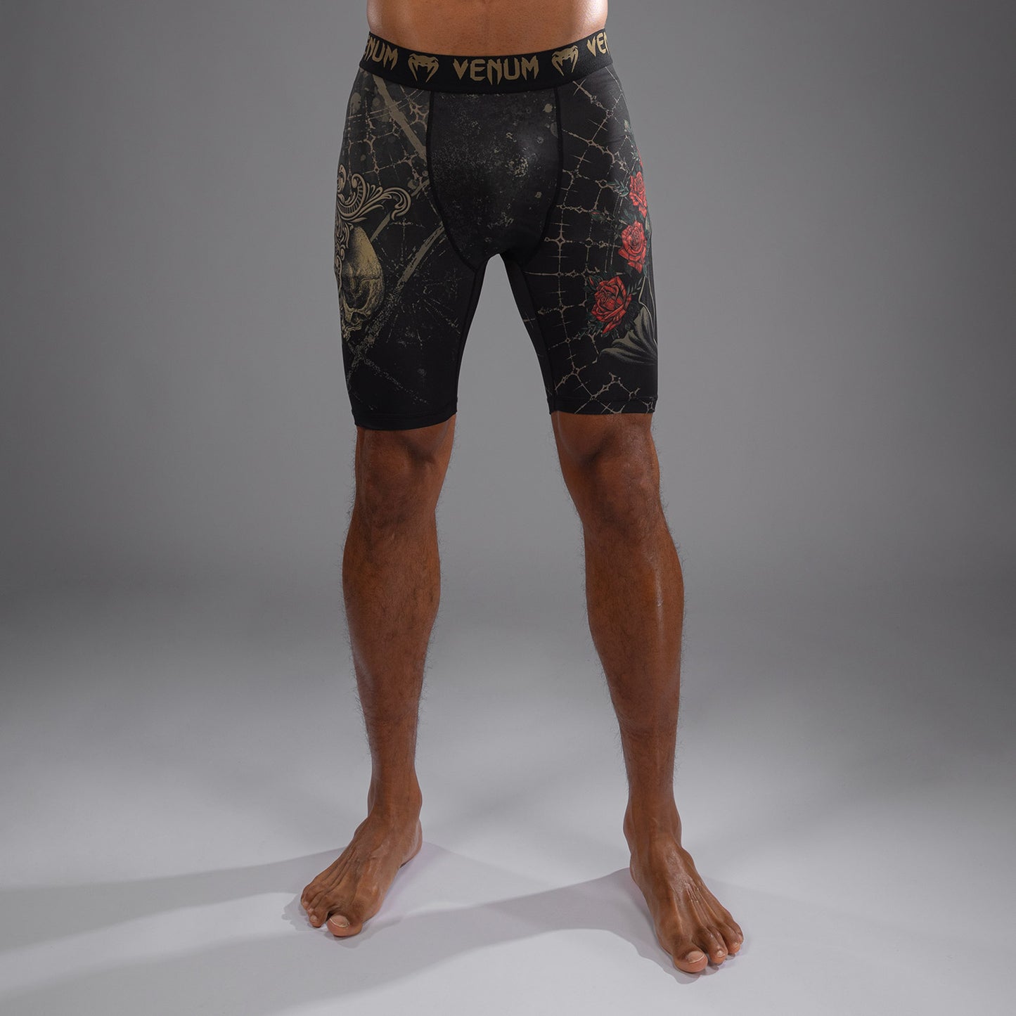 Venum Santa Muerte 5.0 Herren Vale Tudo Shorts - Tiefes Schwarz/Gold