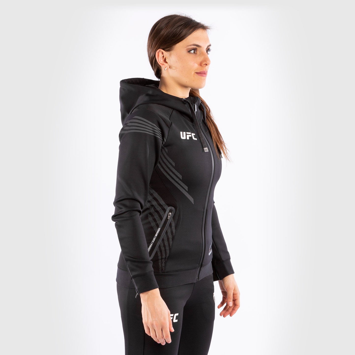 UFC Venum Personalisiert Authentic Fight Night Damen Walkout Hoodie - Schwarz