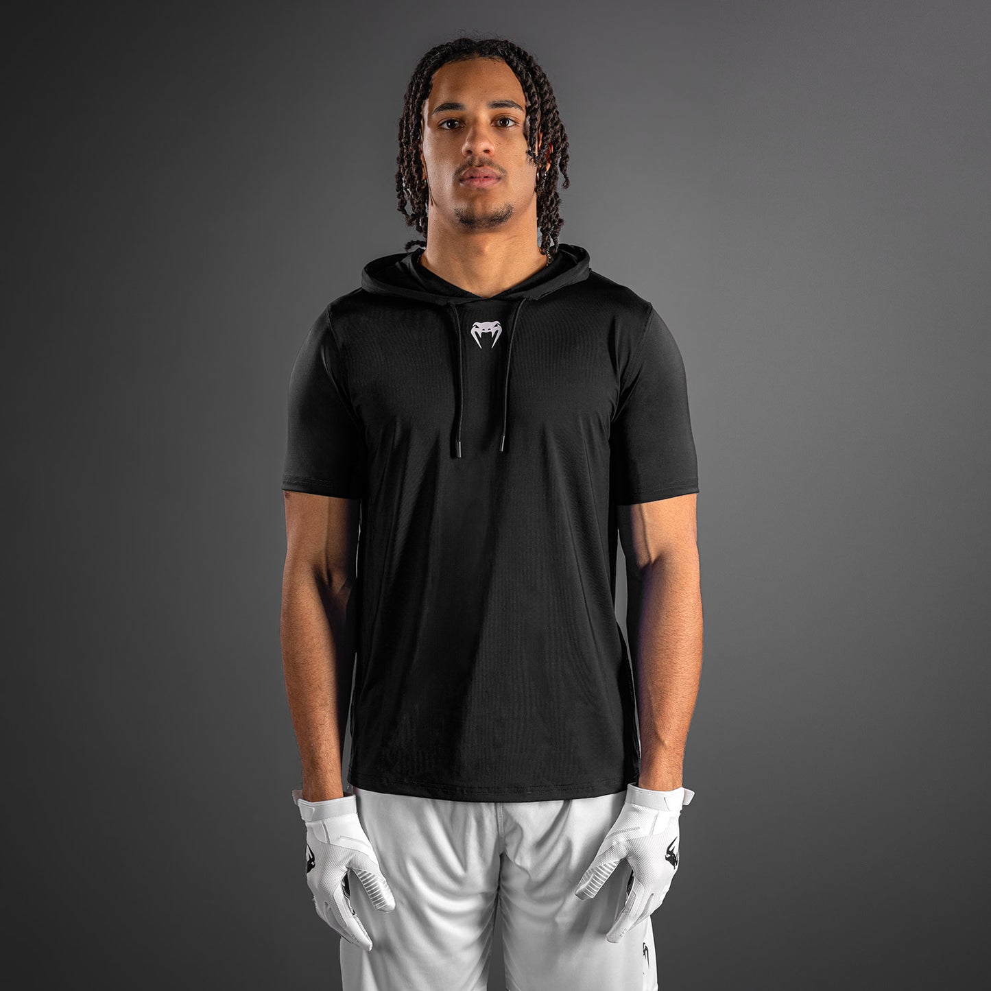 Venum Elite Kurzarm Dry-Tech Kapuzenpullover - Schwarz
