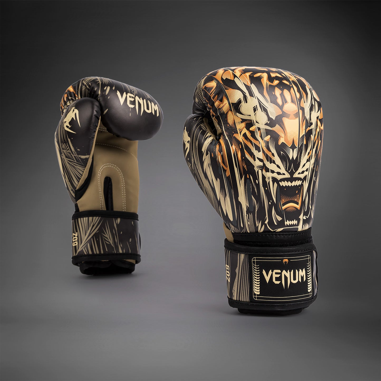 Venum Tiger Kinder Boxhandschuhe - Schwarz/Neon Orange