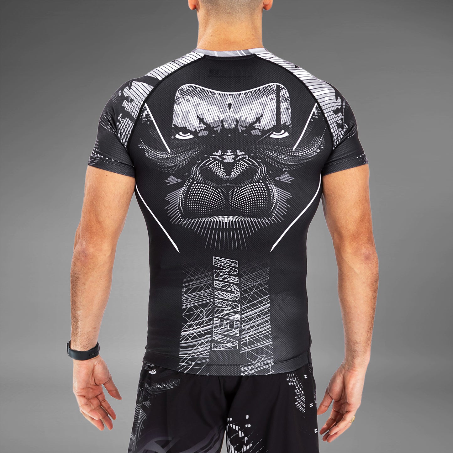 Venum Gorilla Dschungel Rashguards Kurzarm - Schwarz/Weiß