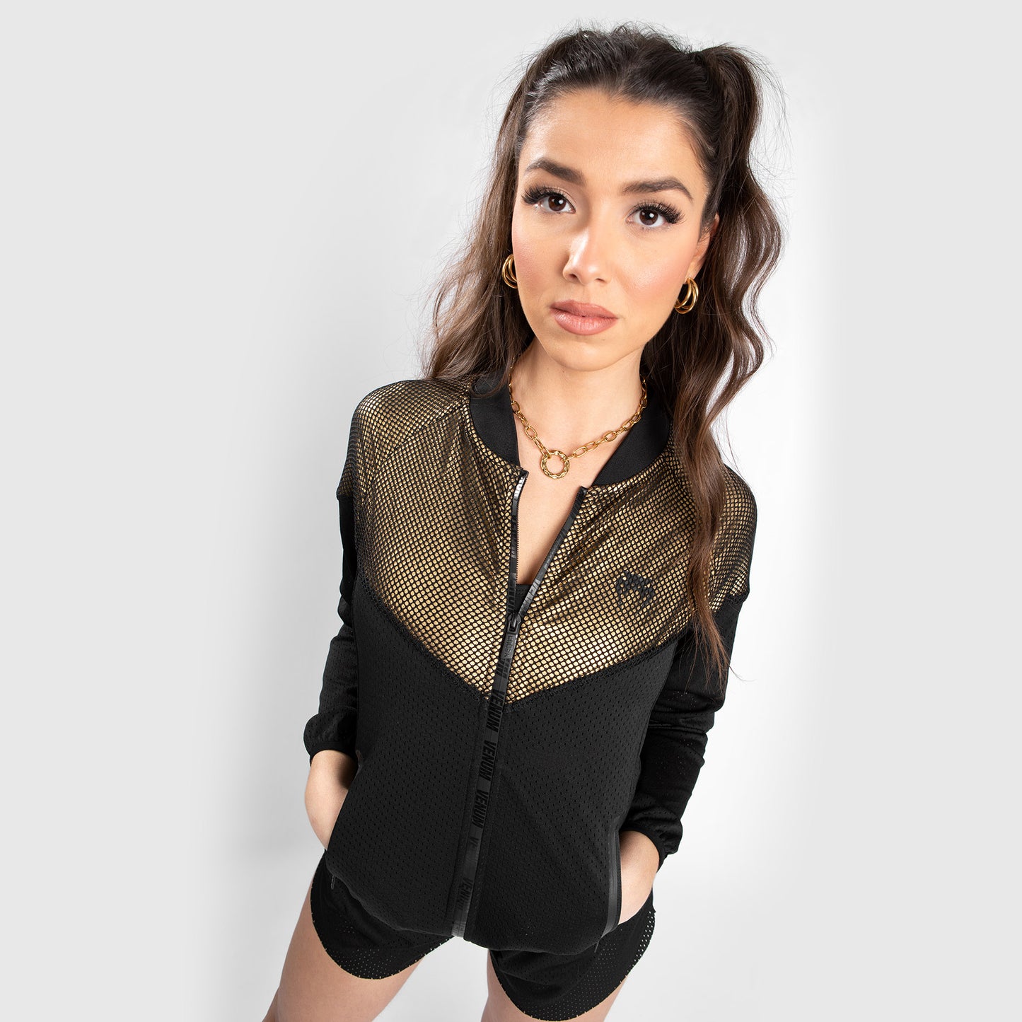 Venum Lightning Mesh Jacket – Für Damen – Schwarz/Gold