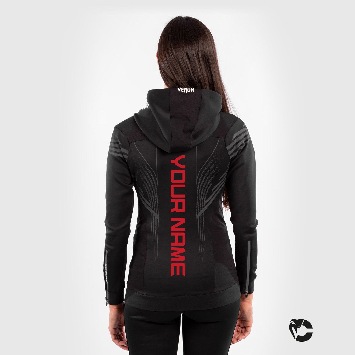 UFC Venum Personalisiert Authentic Fight Night Damen Walkout Hoodie - Schwarz