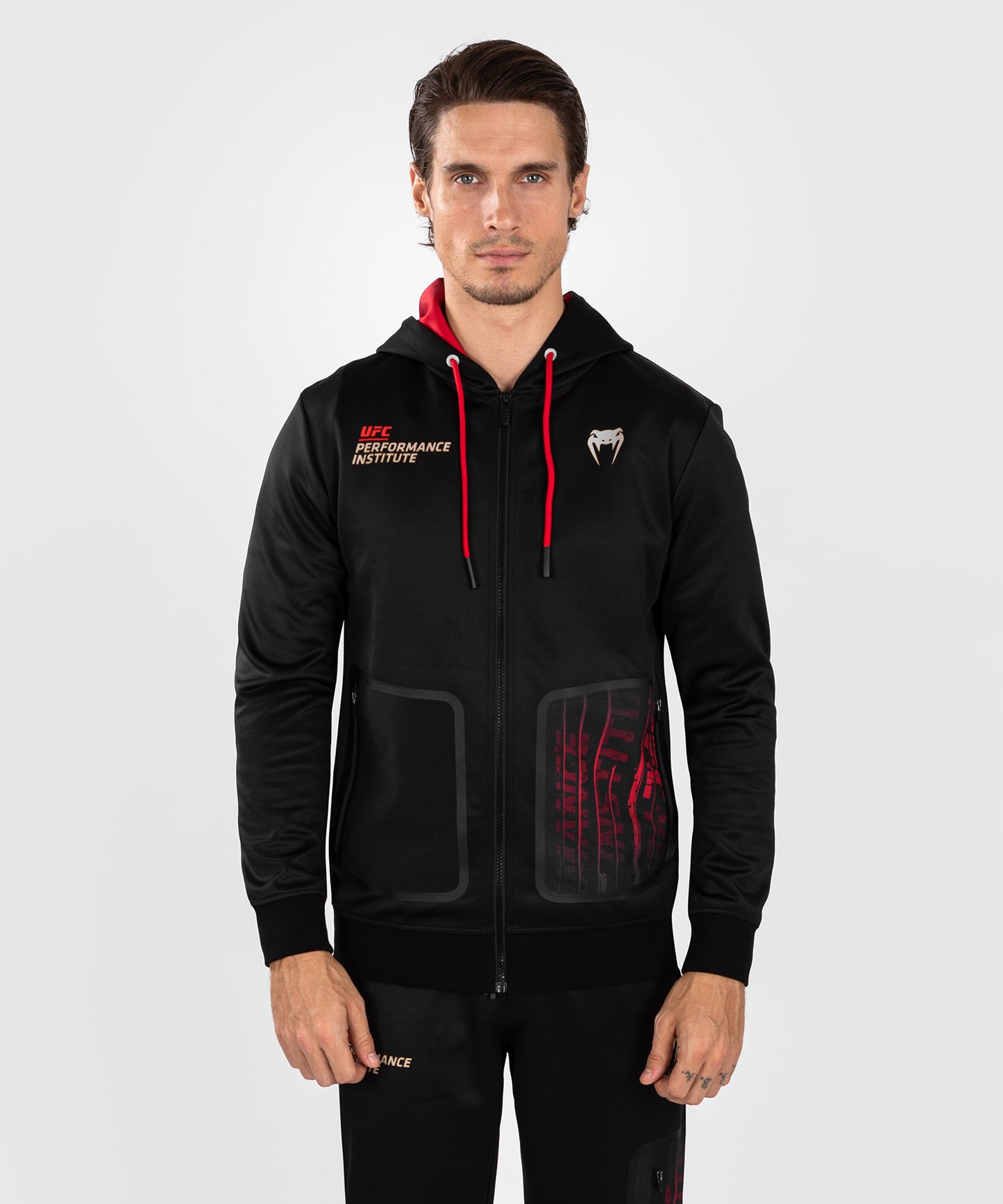 UFC Venum Performance Institute 2.0 Herren Zip Hoodie - Schwarz/Rot