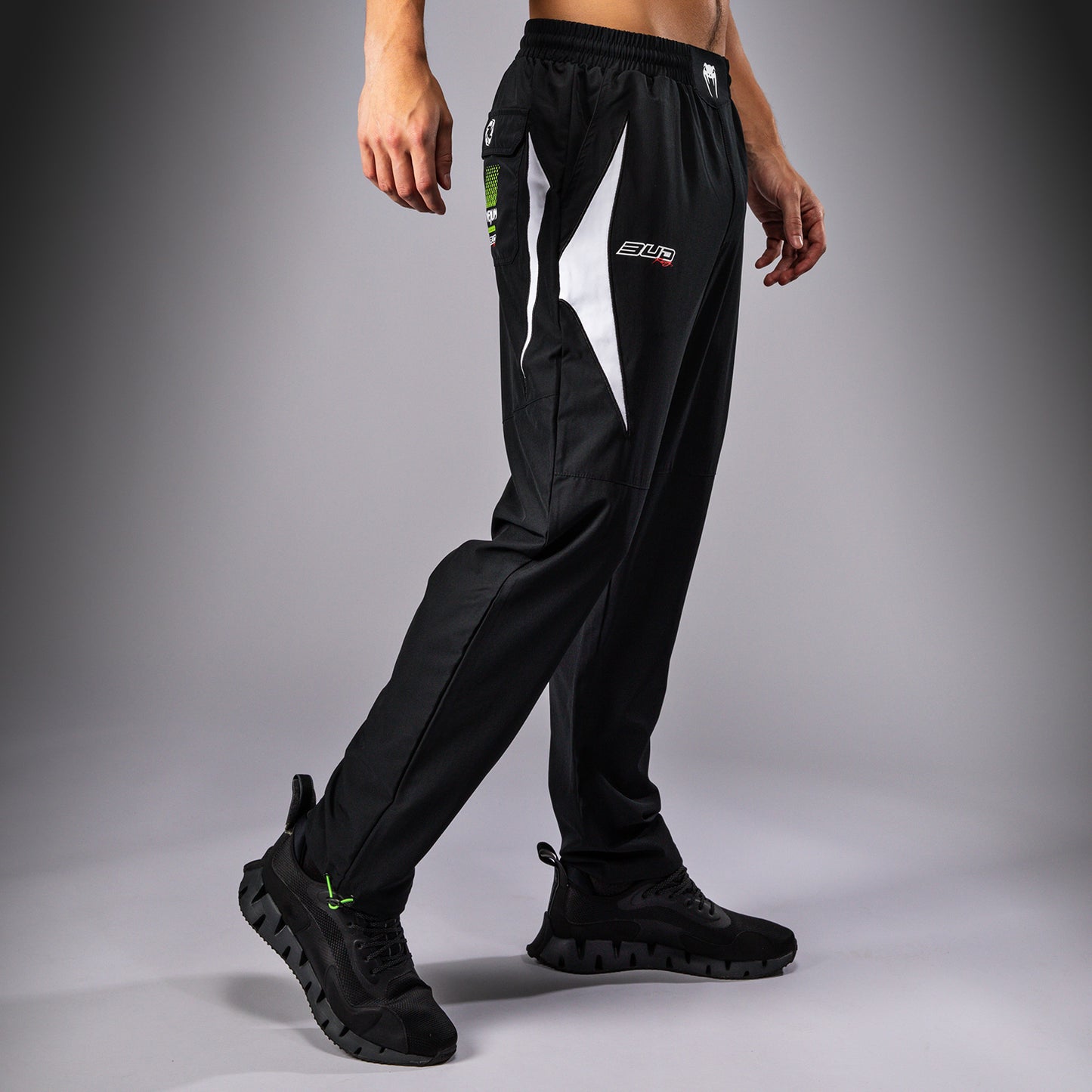 Venum x Bud Racing Herren-Jogger - Schwarz/Weiß/Limettengrün