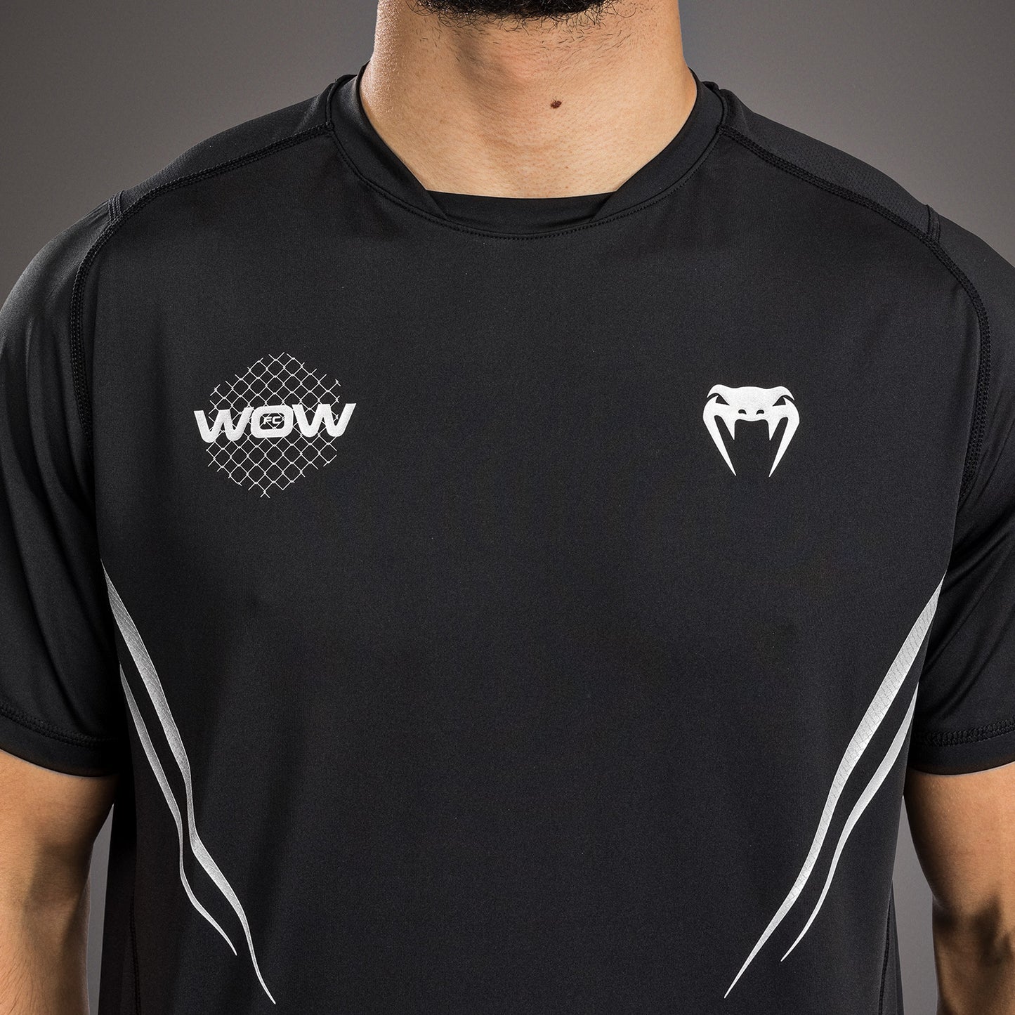 Venum x WOW FC Dry-Tech T-Shirt - Schwarz/Grau