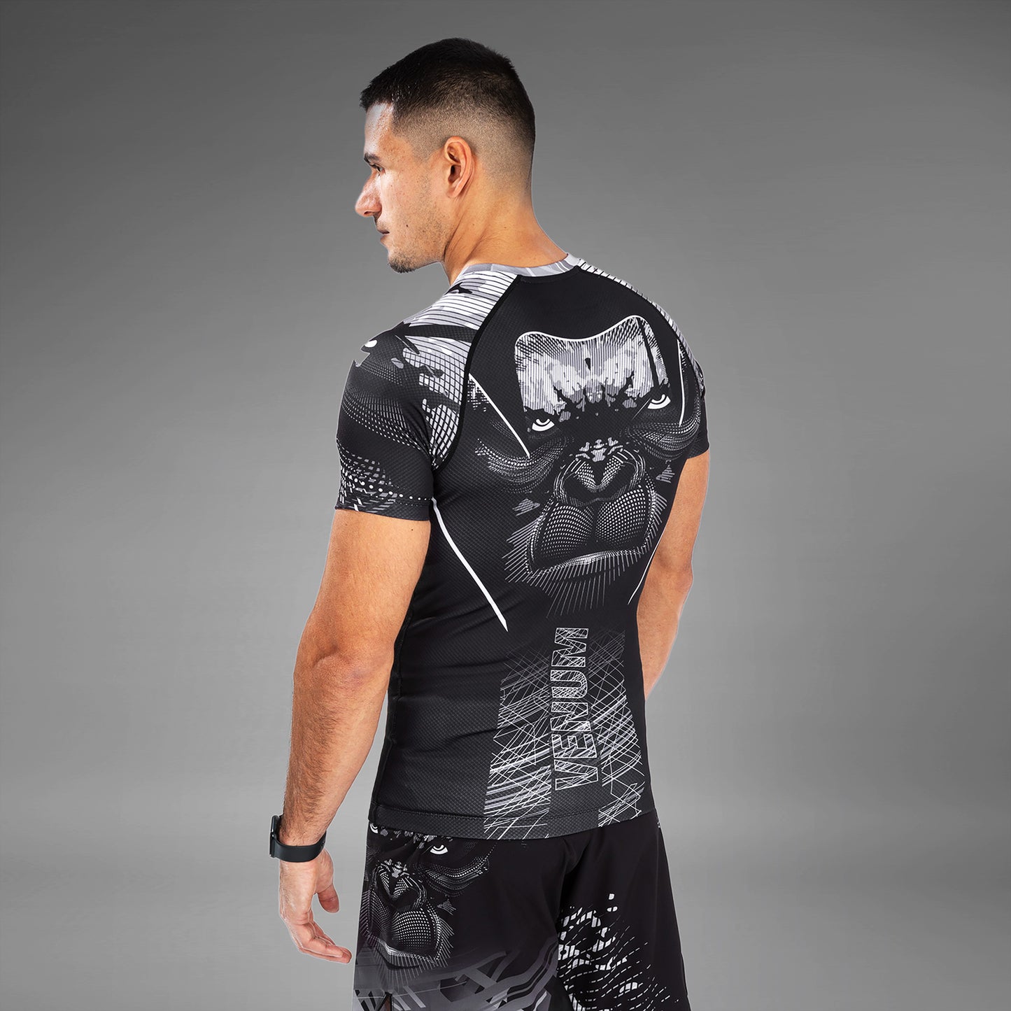Venum Gorilla Dschungel Rashguards Kurzarm - Schwarz/Weiß
