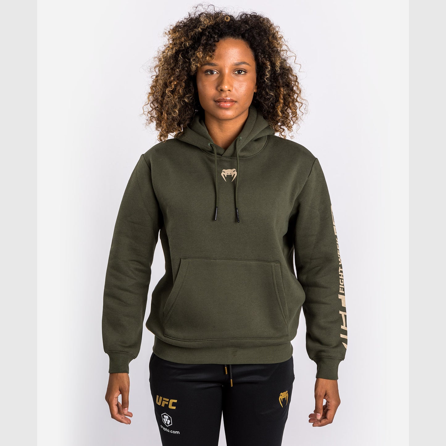UFC Adrenaline by Venum Fight Week Damen Pullover Hoodie - Khaki